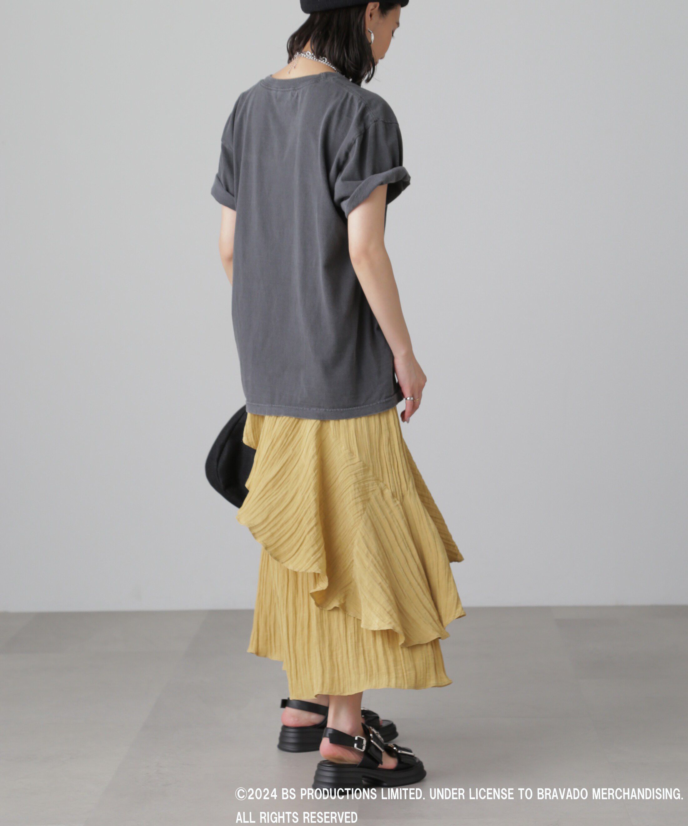  「ワッシャーランダムティアードスカート」|スカート|