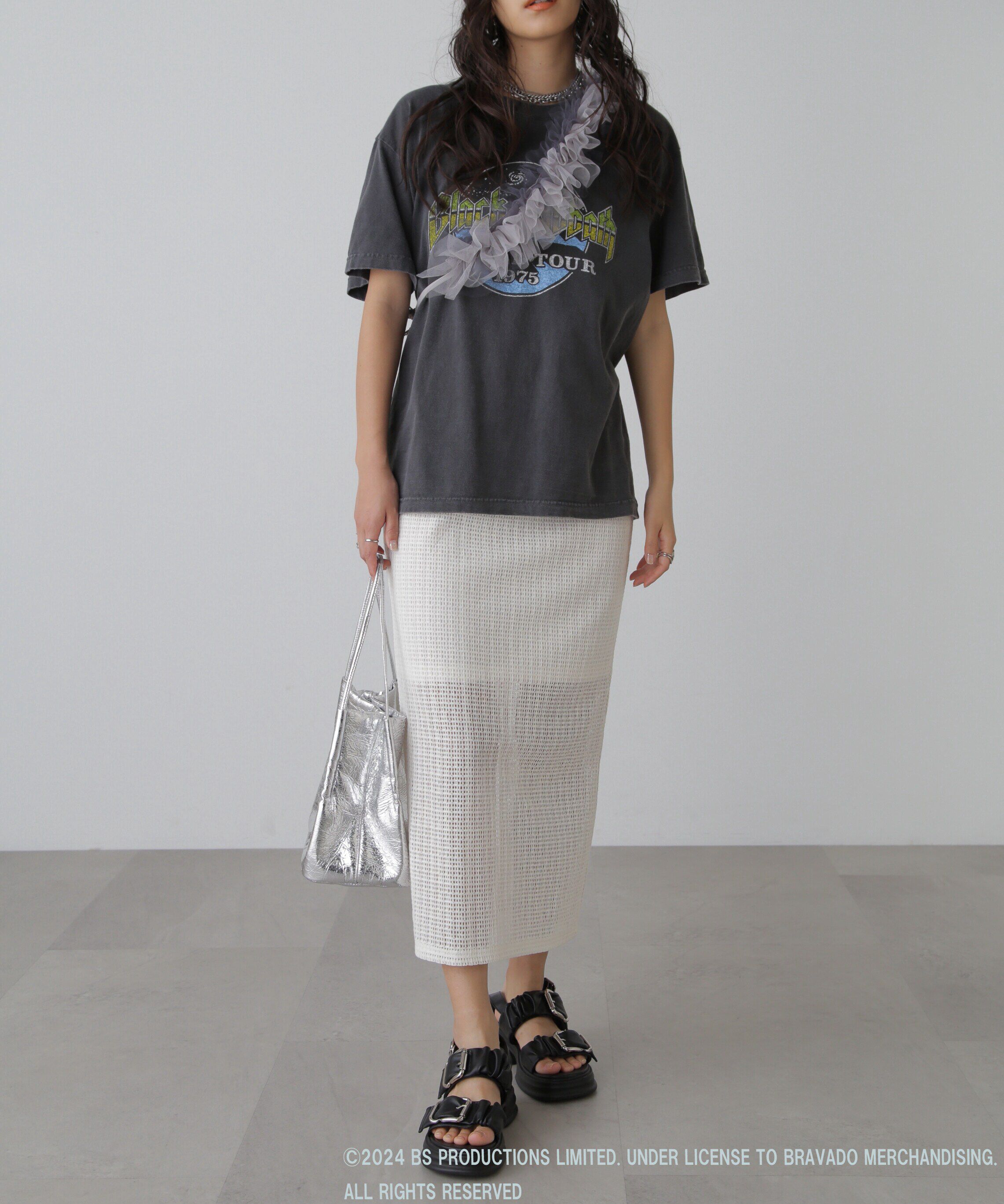  「レイヤードメッシュナロースカート」|スカート|