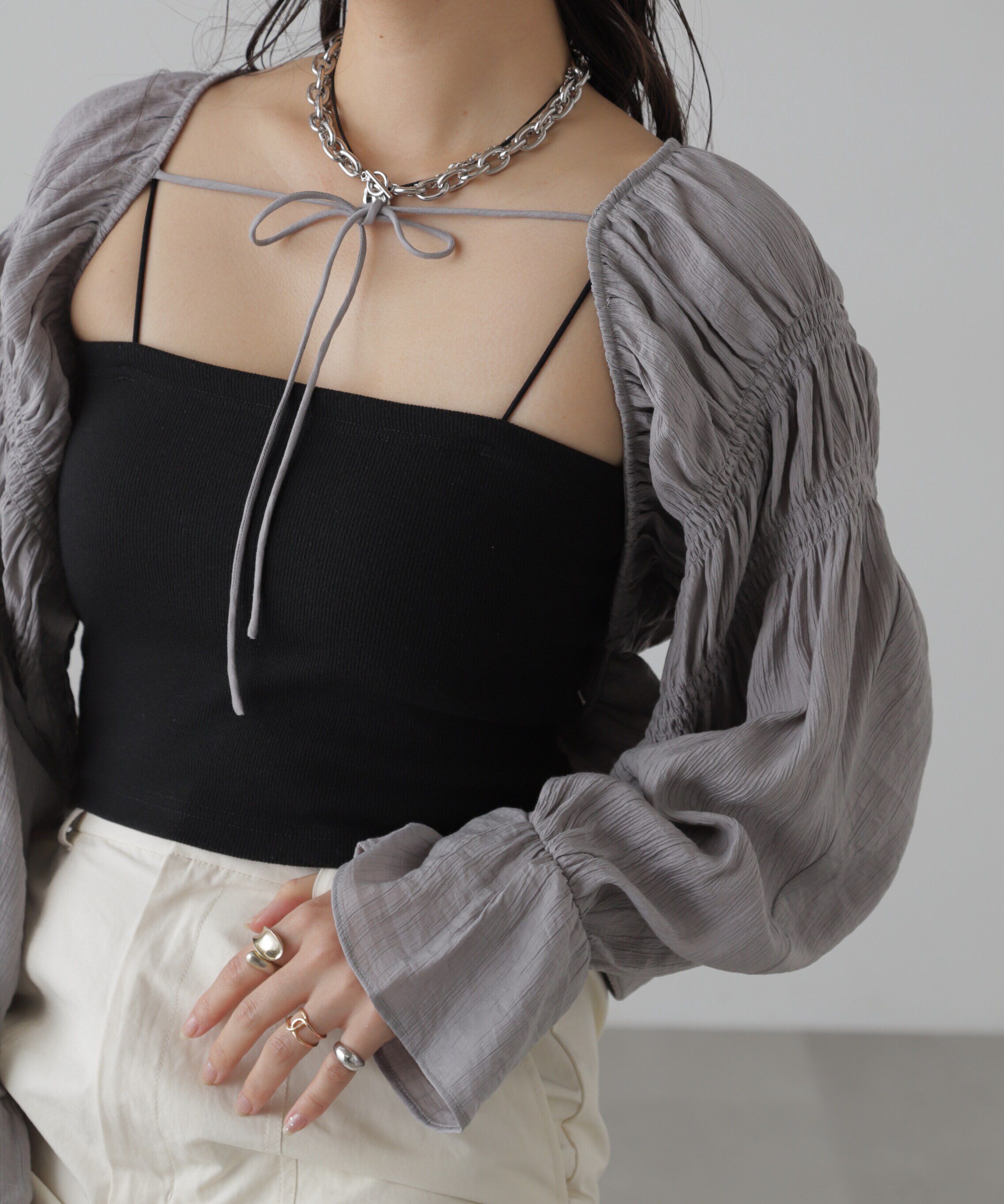  「ショート丈ボレロブラウス」|シャツ・ブラウス|