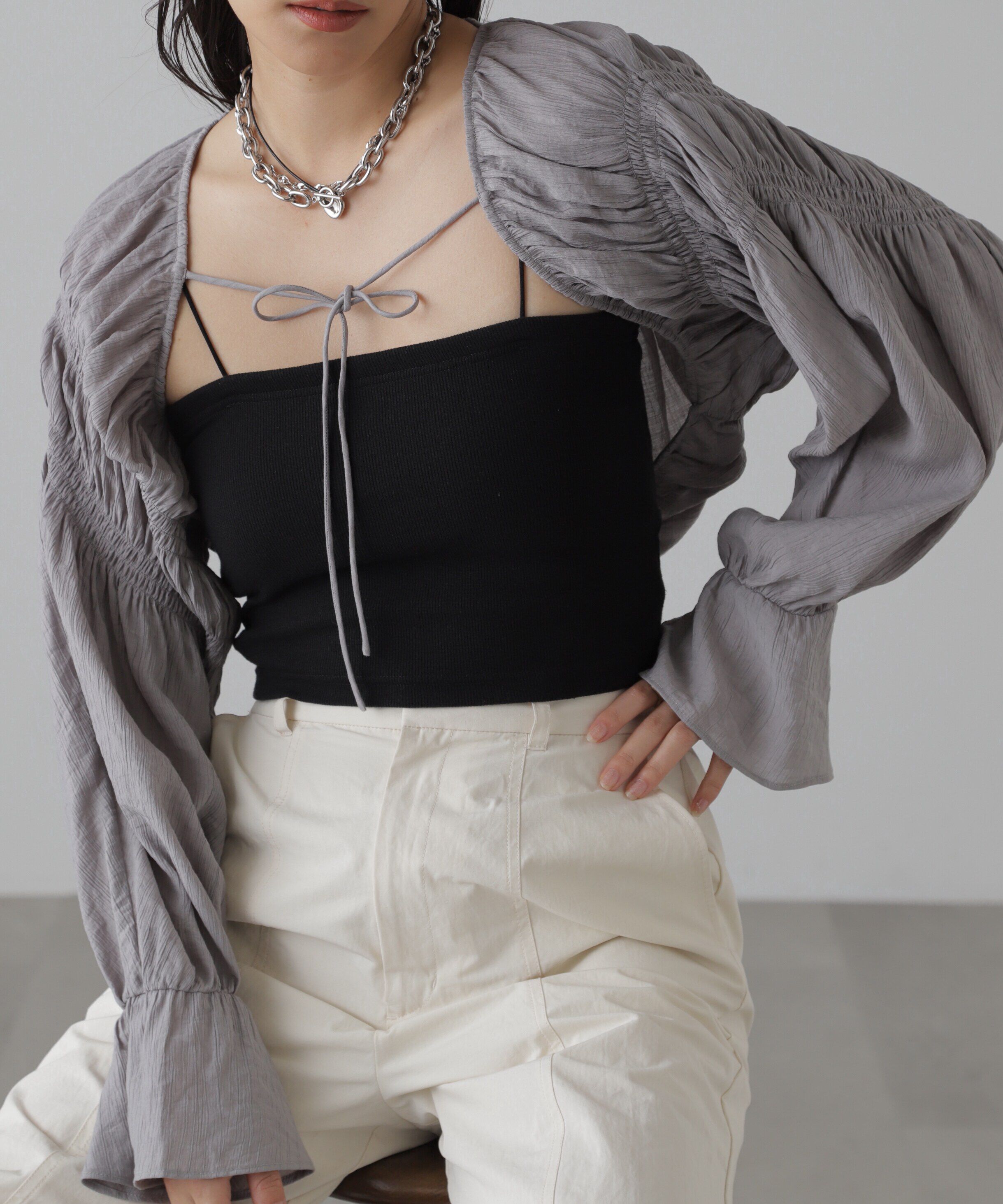  「ショート丈ボレロブラウス」|シャツ・ブラウス|