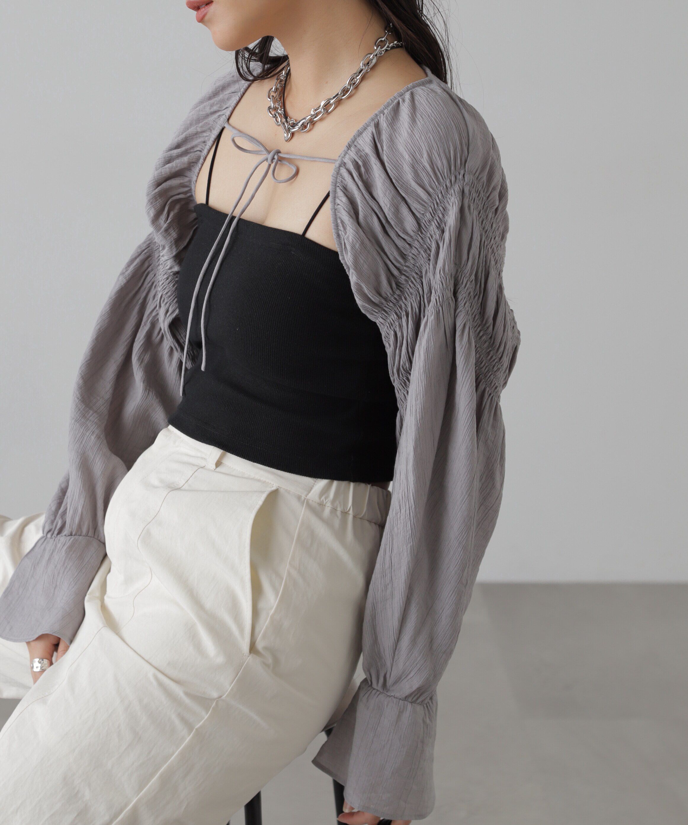  「ショート丈ボレロブラウス」|シャツ・ブラウス|