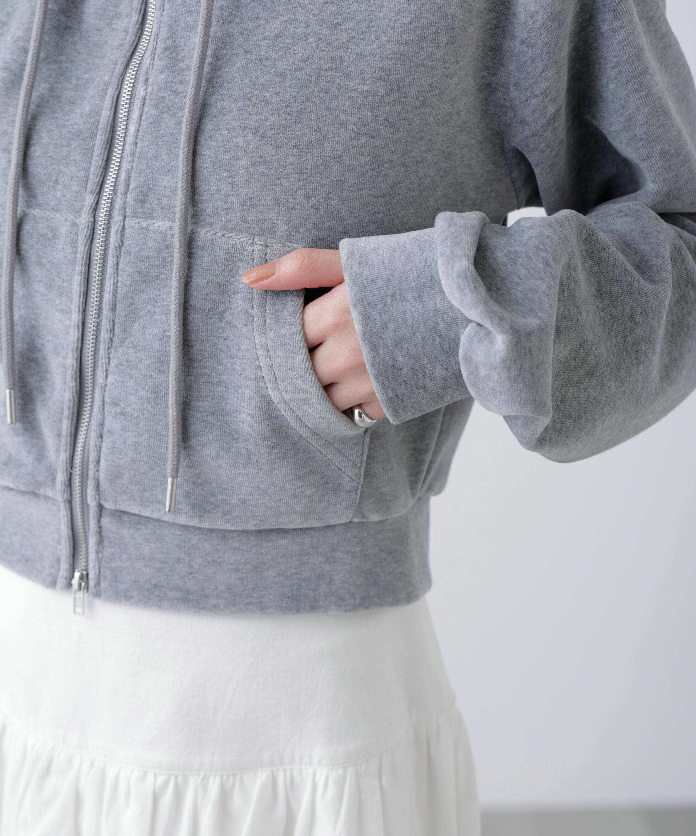  「Ｗジップベロアパーカー」|Tシャツ・カットソー|