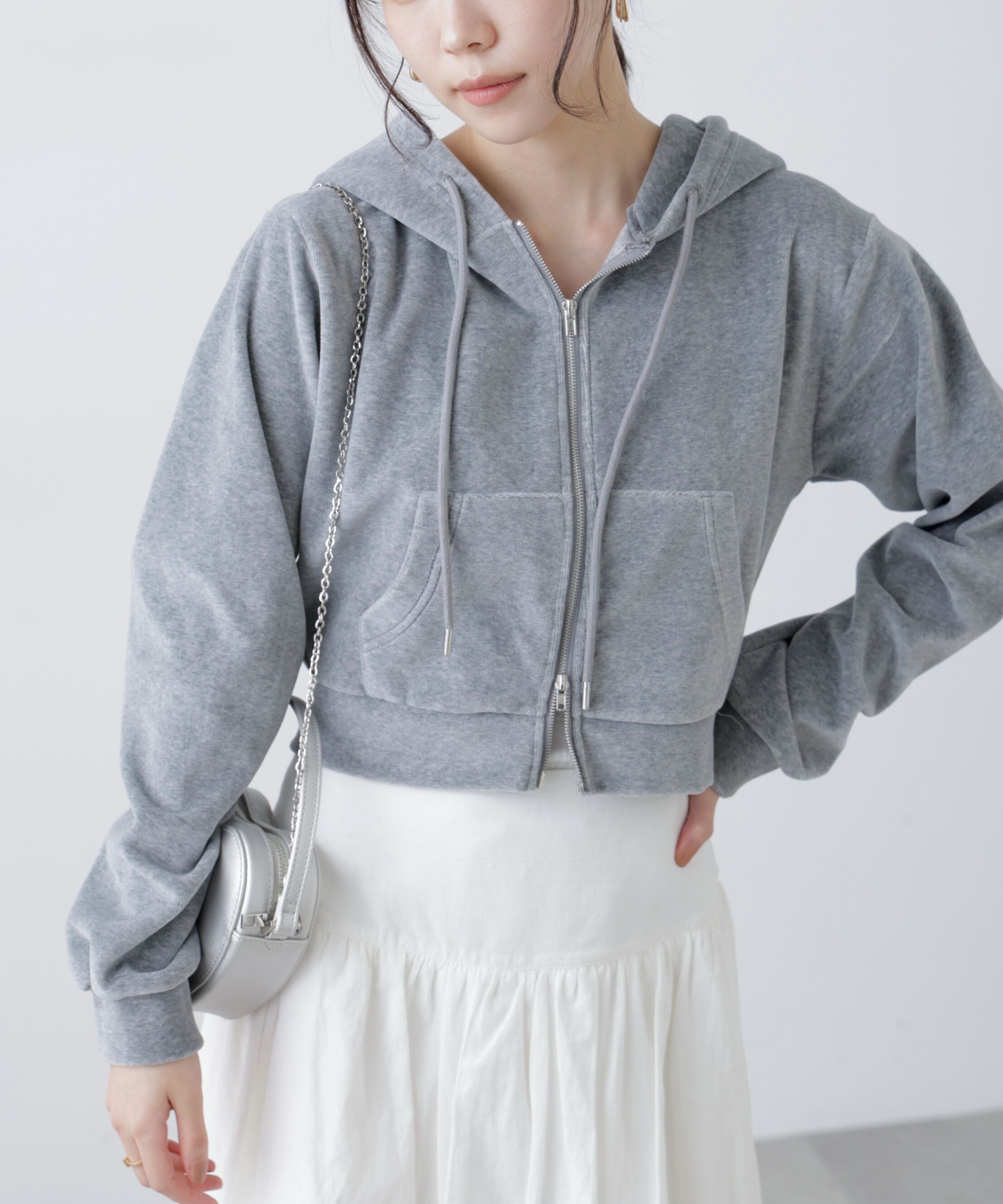  「Ｗジップベロアパーカー」|Tシャツ・カットソー|