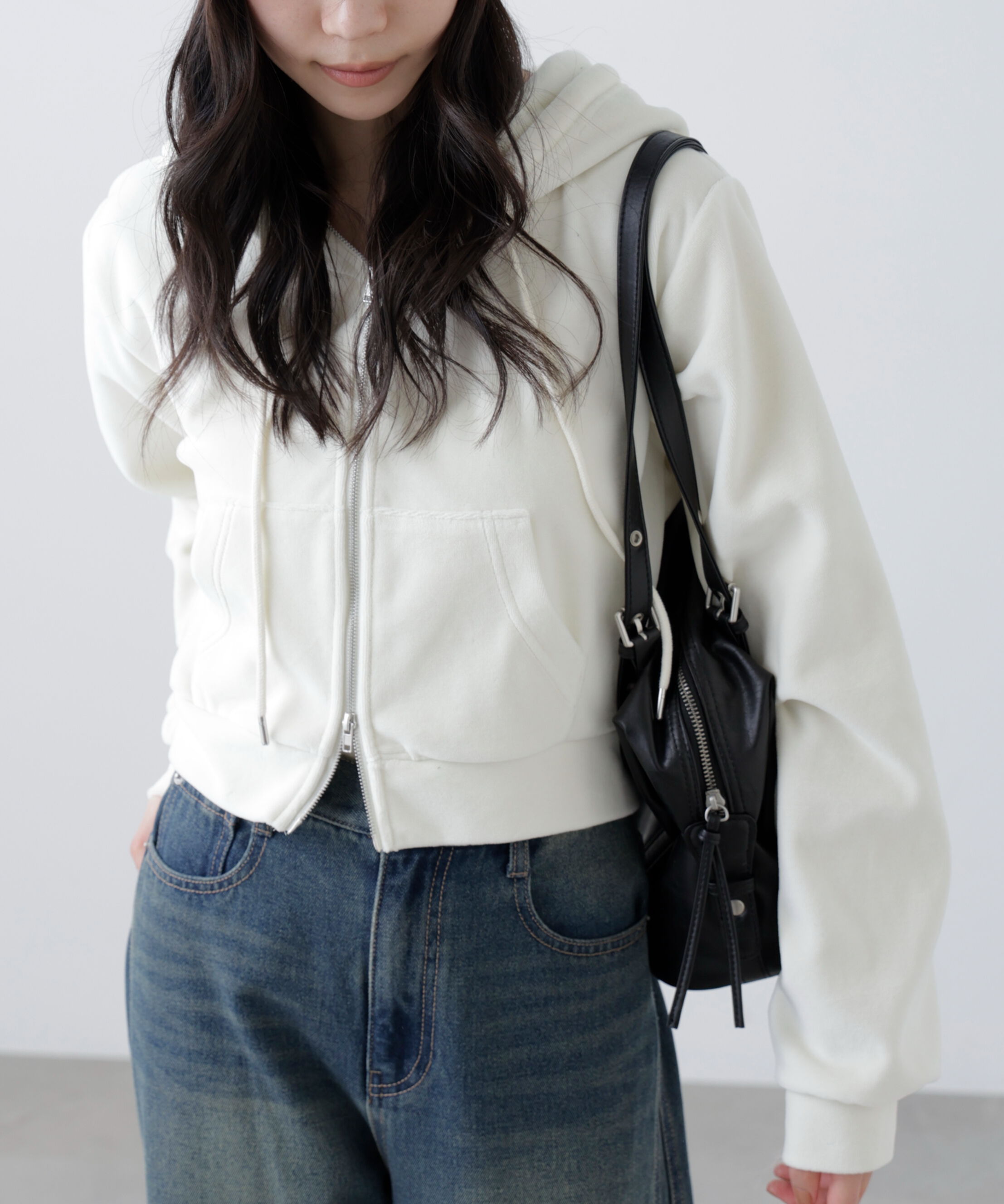  「Ｗジップベロアパーカー」|Tシャツ・カットソー|