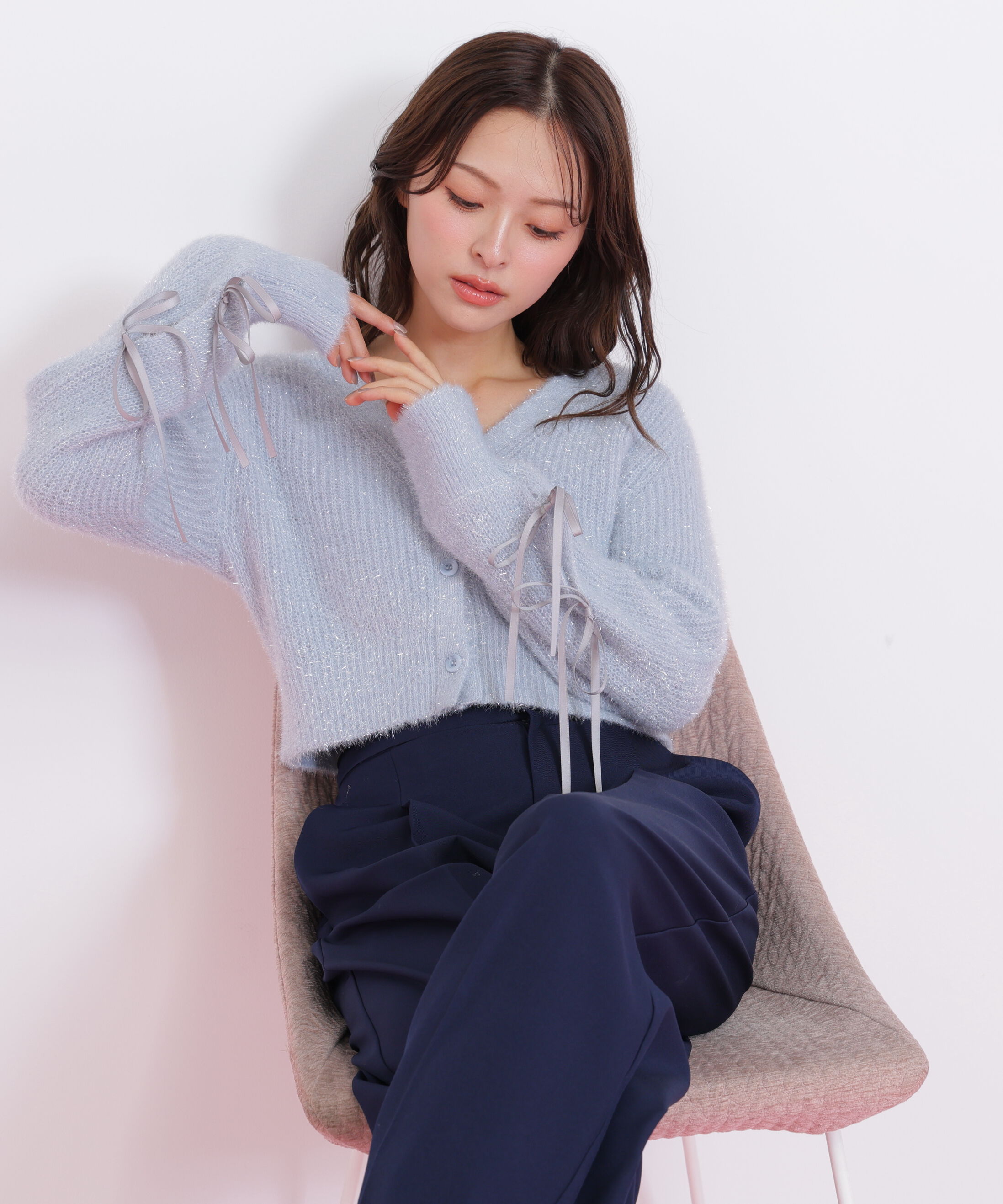  「フィルムフェザーヤーンカーディガン」|ニット・セーター|