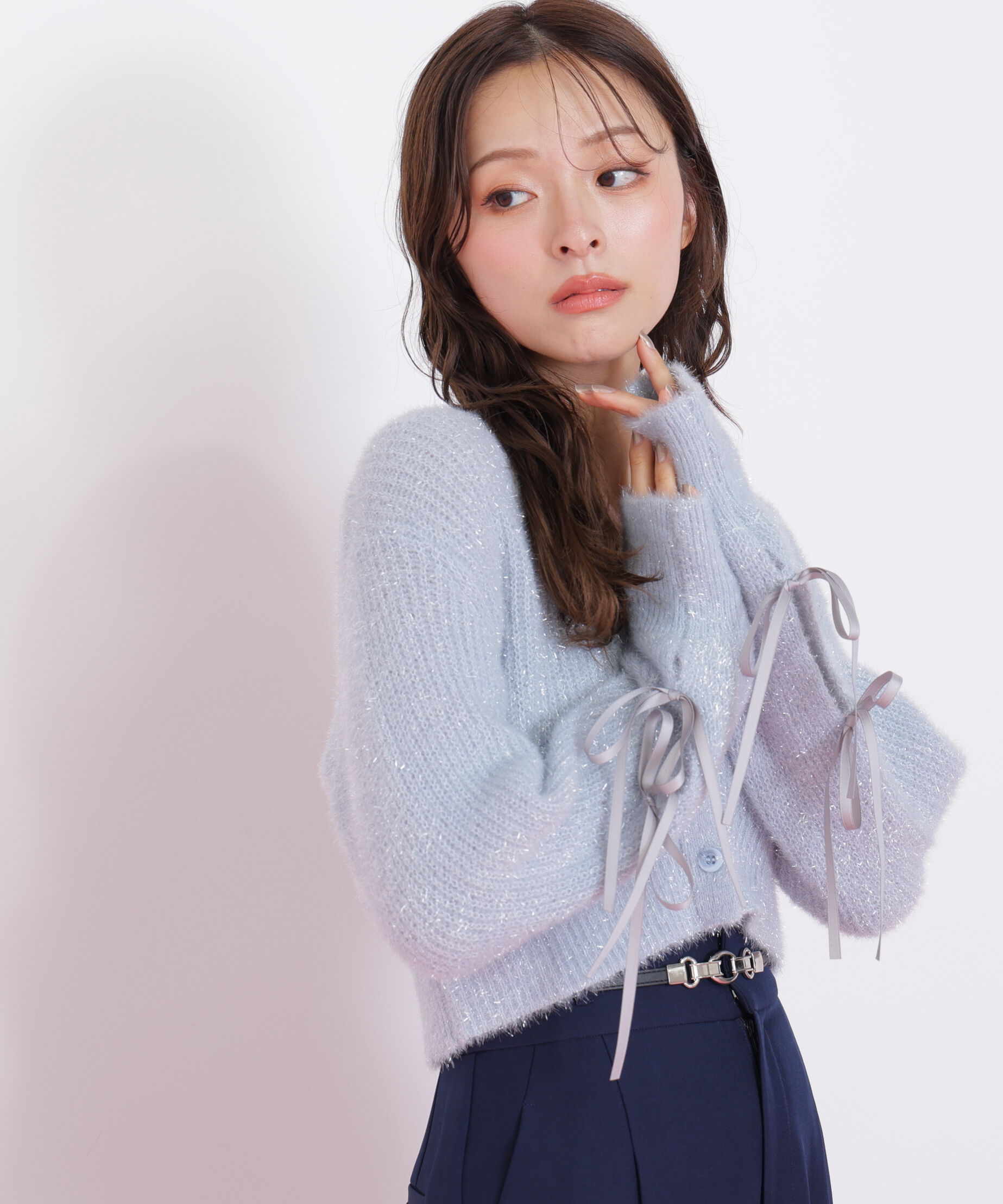  「フィルムフェザーヤーンカーディガン」|ニット・セーター|