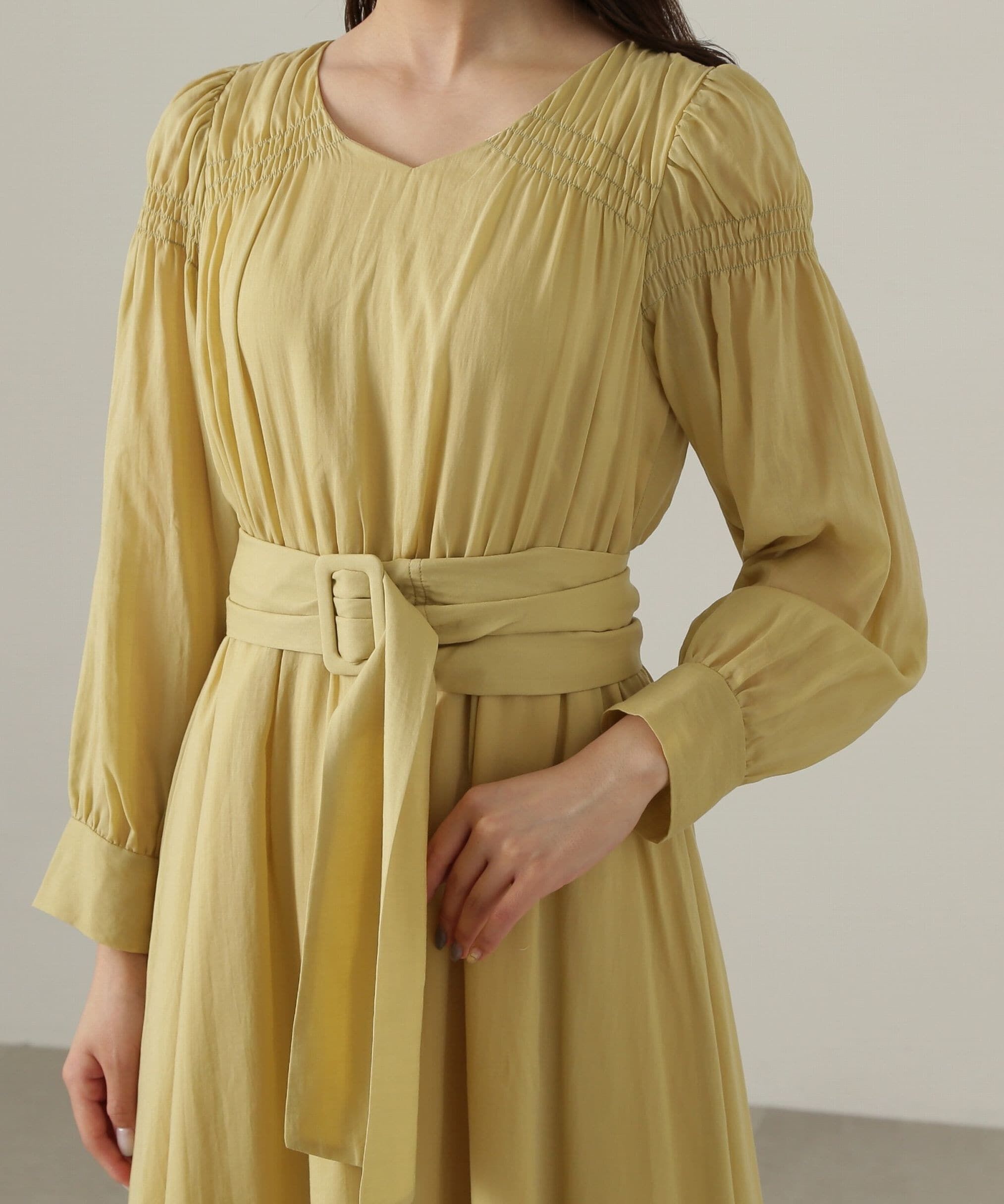 PROPORTION BODY DRESSING「肩シャーリングシアーワンピース24AW」|ワンピース|