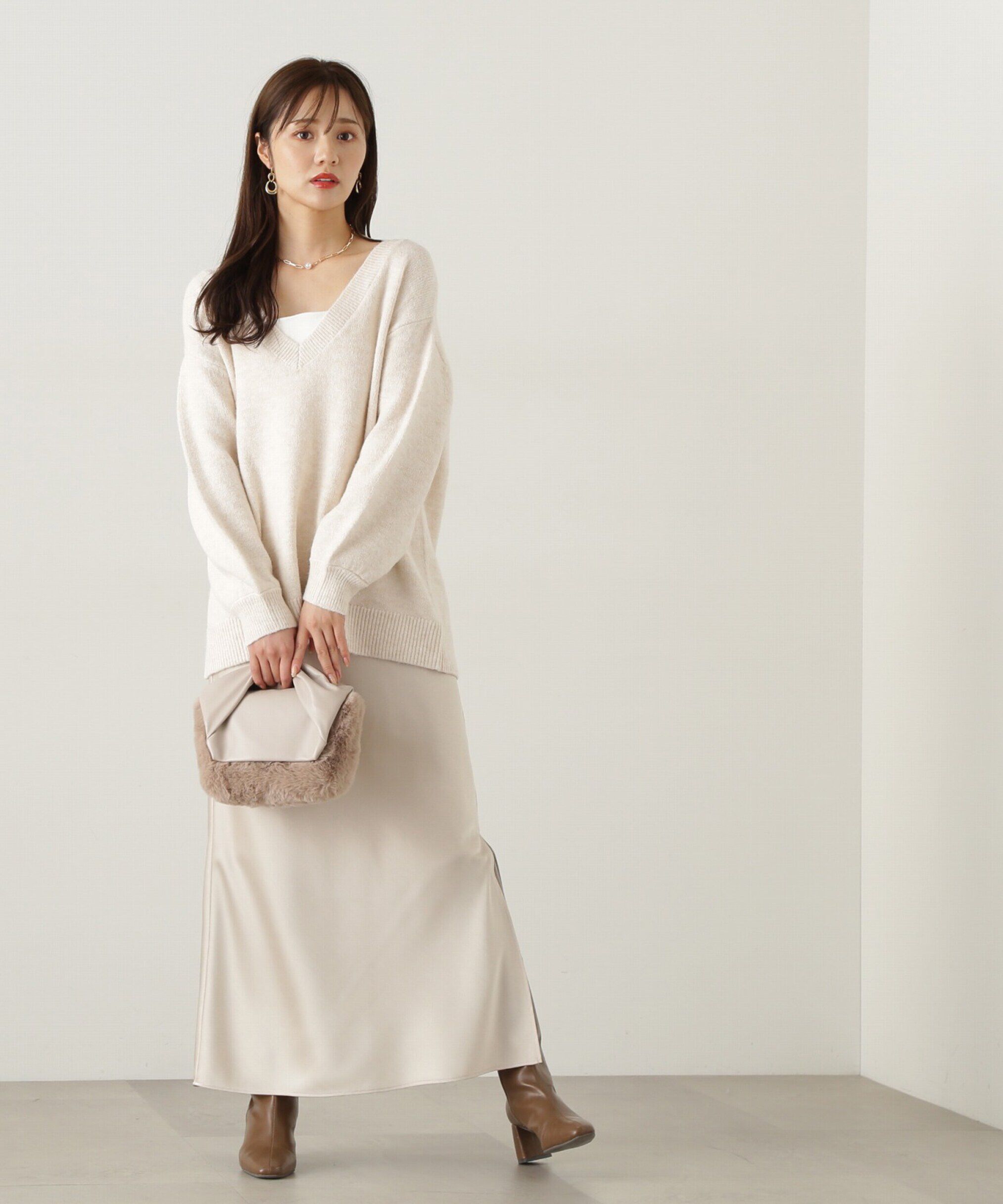 PROPORTION BODY DRESSING「深Vニット　24AW」|ニット・セーター|