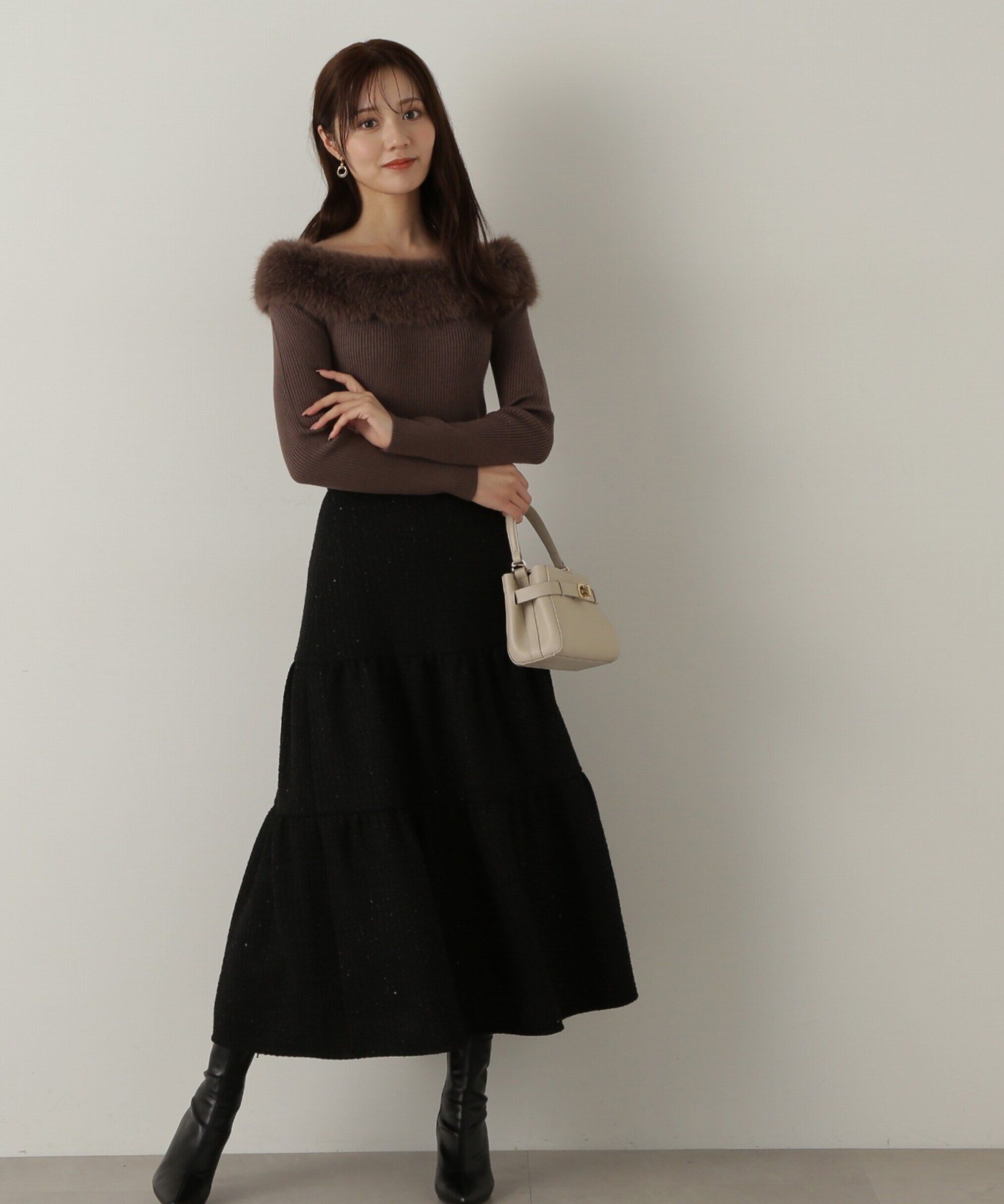 PROPORTION BODY DRESSING「ツイードティアードスカート」|スカート|