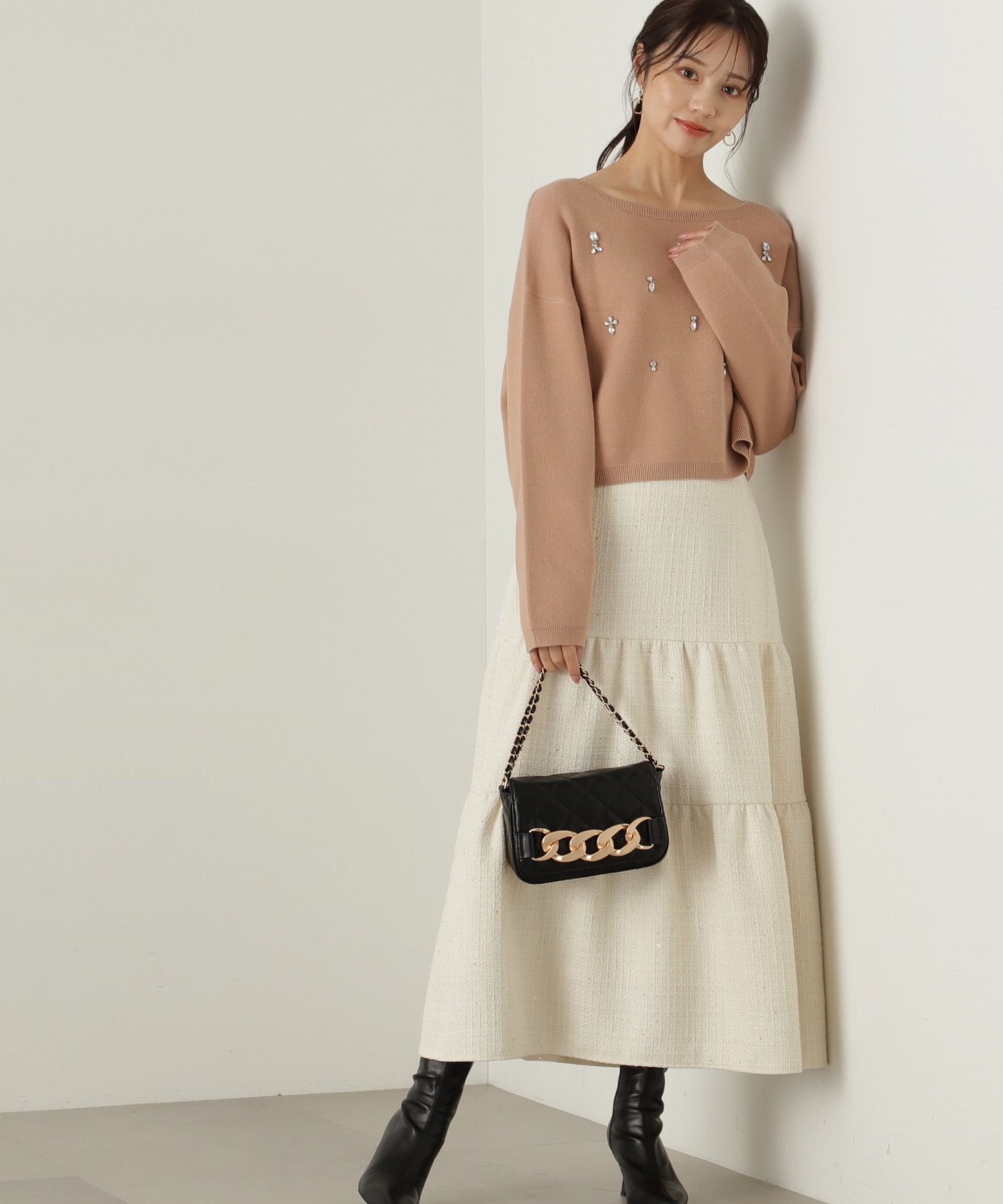 PROPORTION BODY DRESSING「ツイードティアードスカート」|スカート|