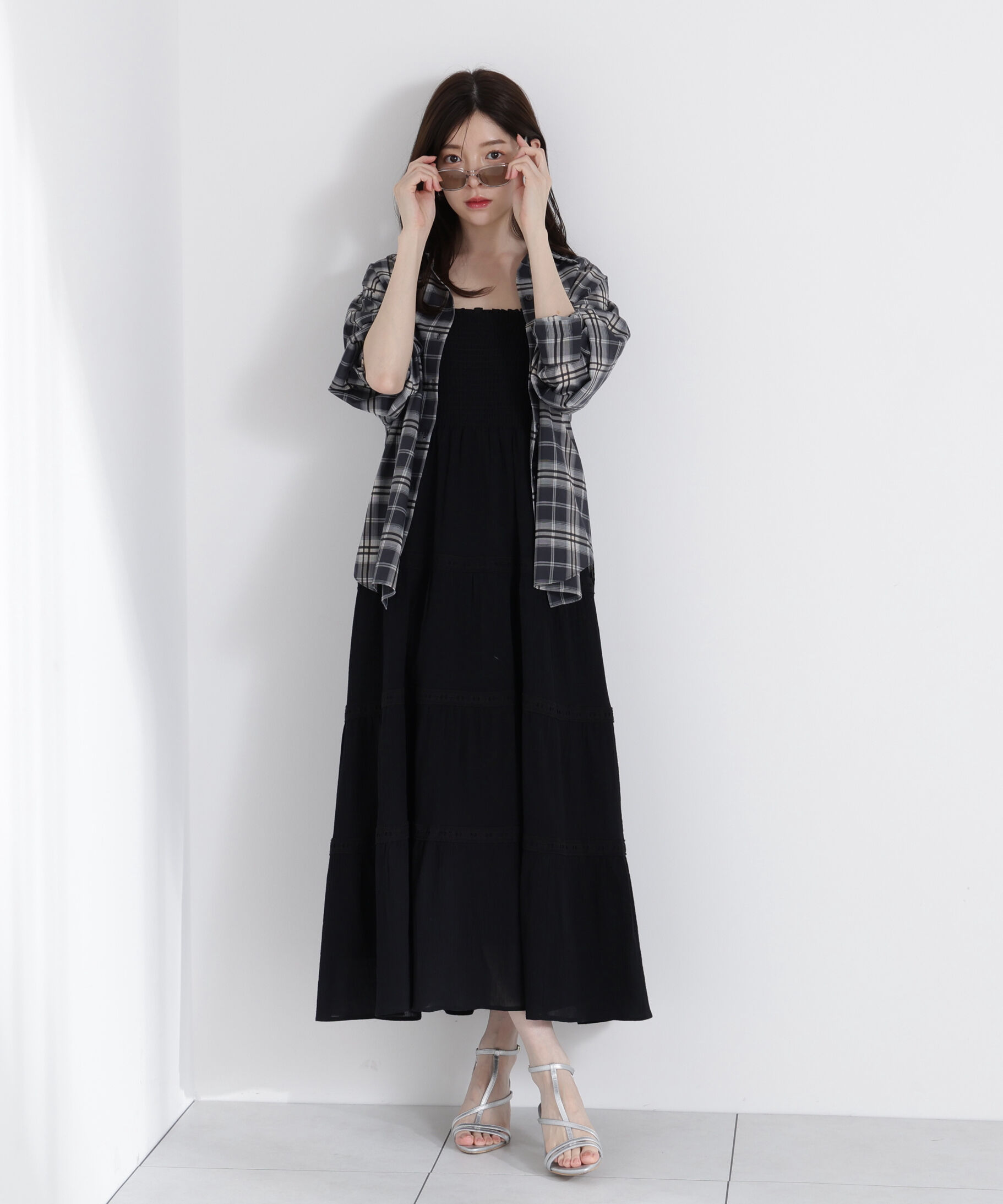 PROPORTION BODY DRESSING「《EDIT COLOGNE》レース付きティアードワンピース」|ワンピース|