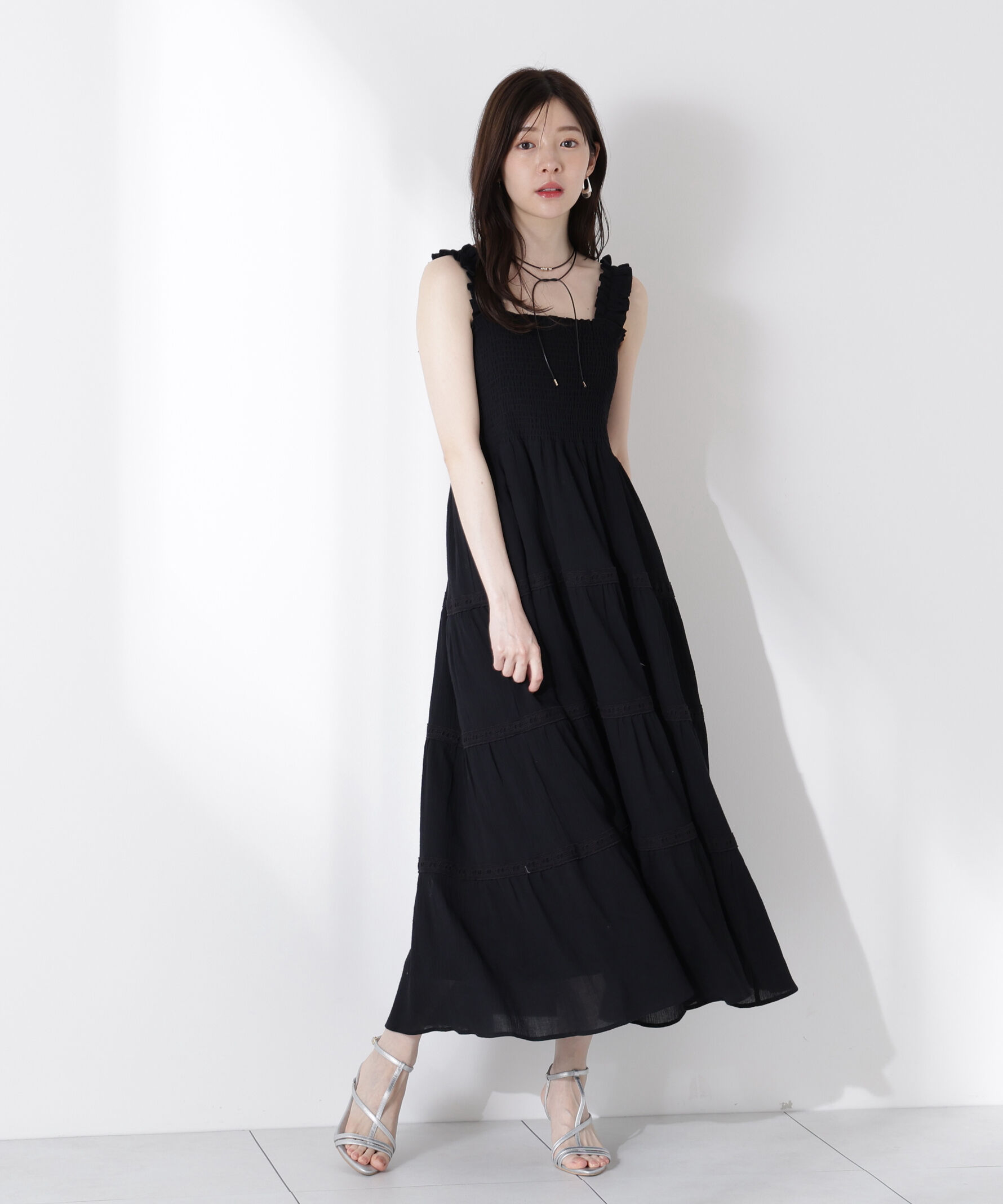 PROPORTION BODY DRESSING「《EDIT COLOGNE》レース付きティアードワンピース」|ワンピース|