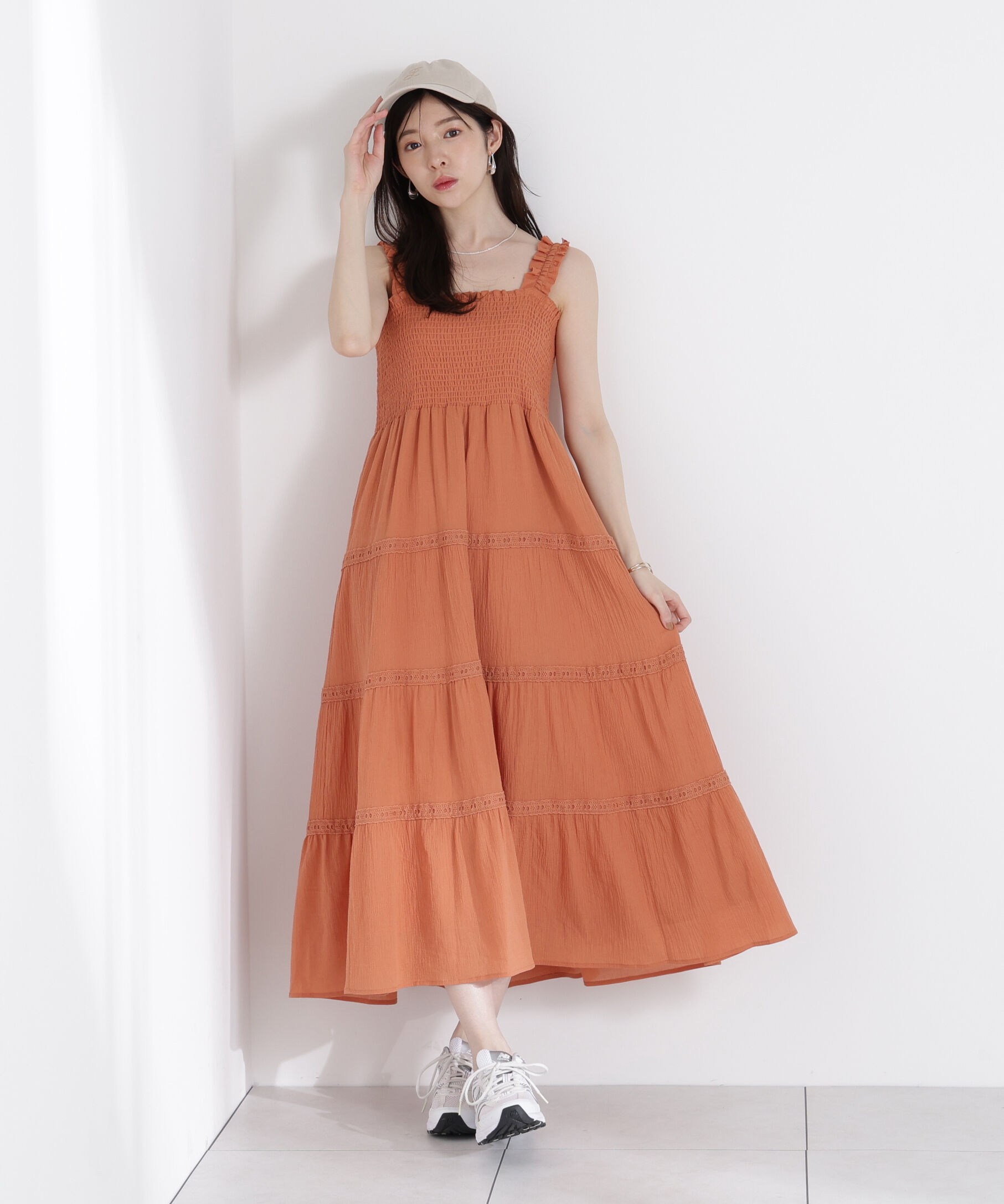 PROPORTION BODY DRESSING「《EDIT COLOGNE》レース付きティアードワンピース」|ワンピース|