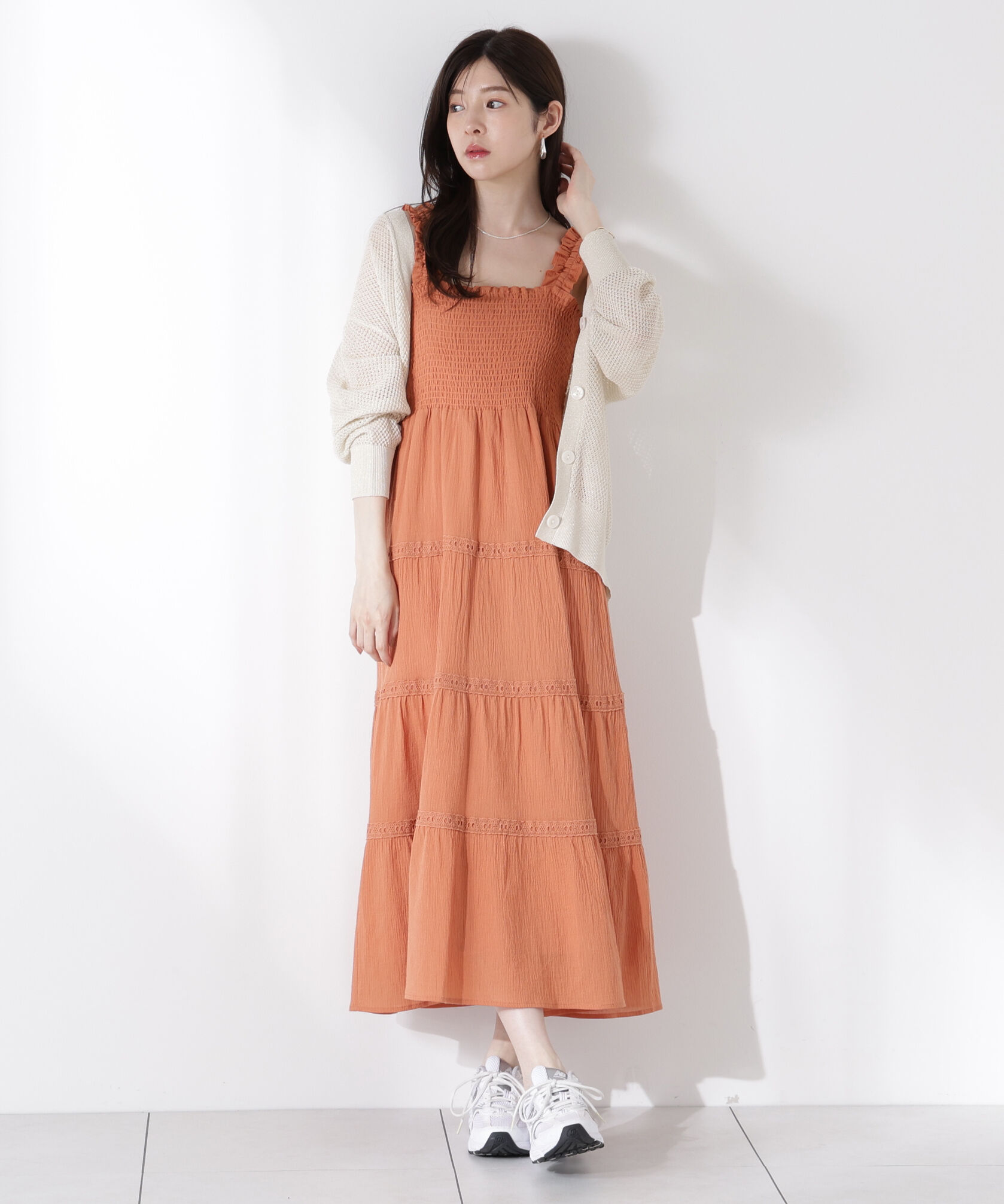 PROPORTION BODY DRESSING「《EDIT COLOGNE》レース付きティアードワンピース」|ワンピース|