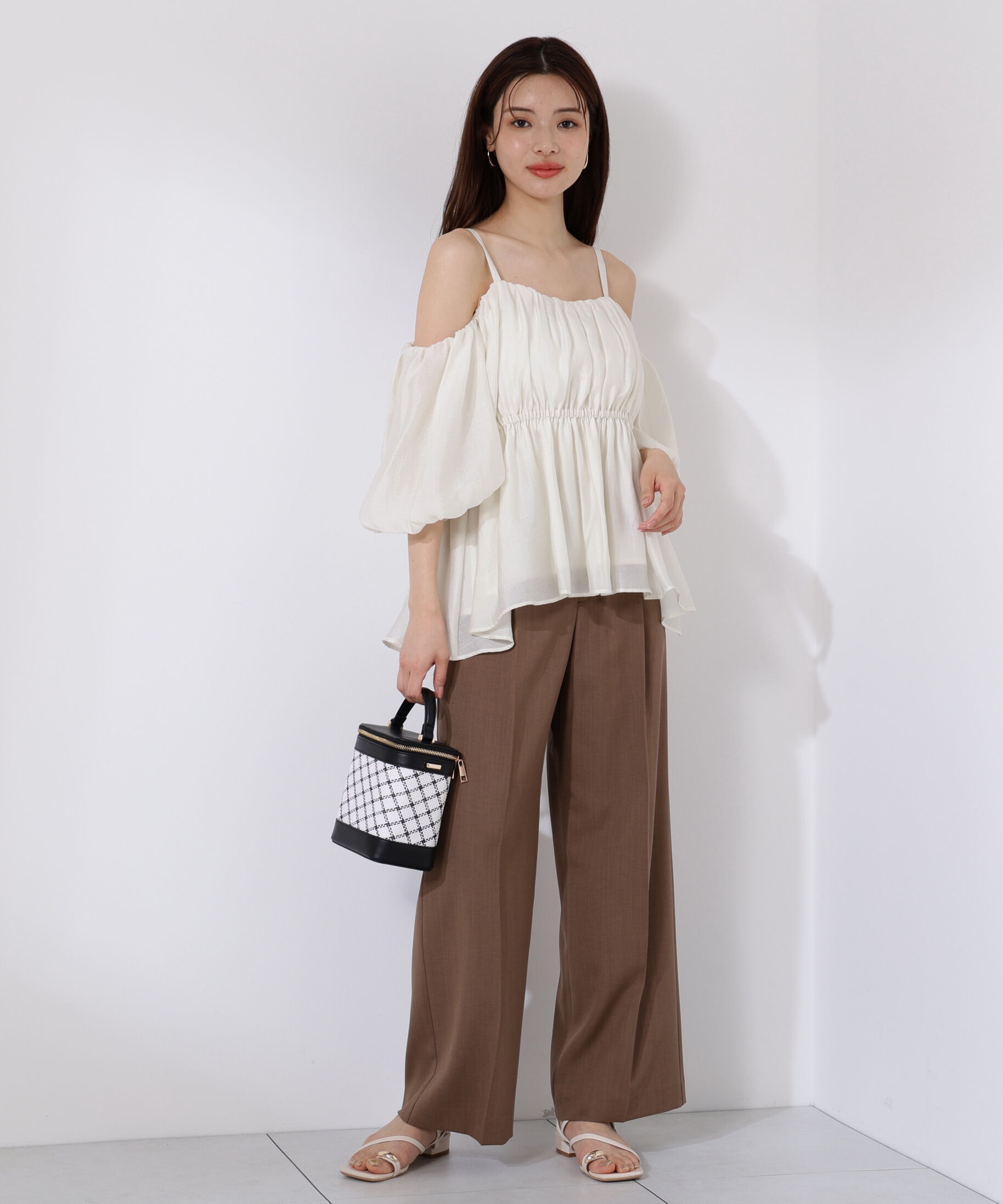 PROPORTION BODY DRESSING「シャーリングオフショルブラウス」|シャツ・ブラウス|