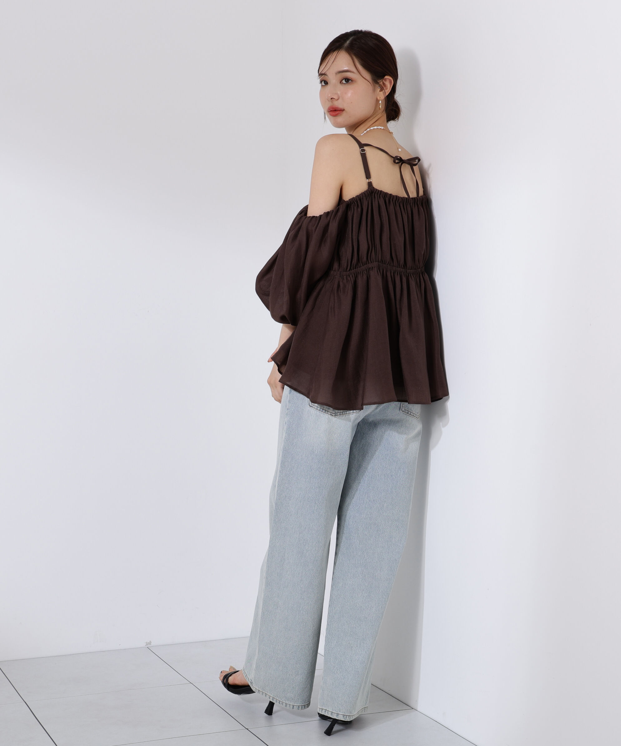 PROPORTION BODY DRESSING「シャーリングオフショルブラウス」|シャツ・ブラウス|