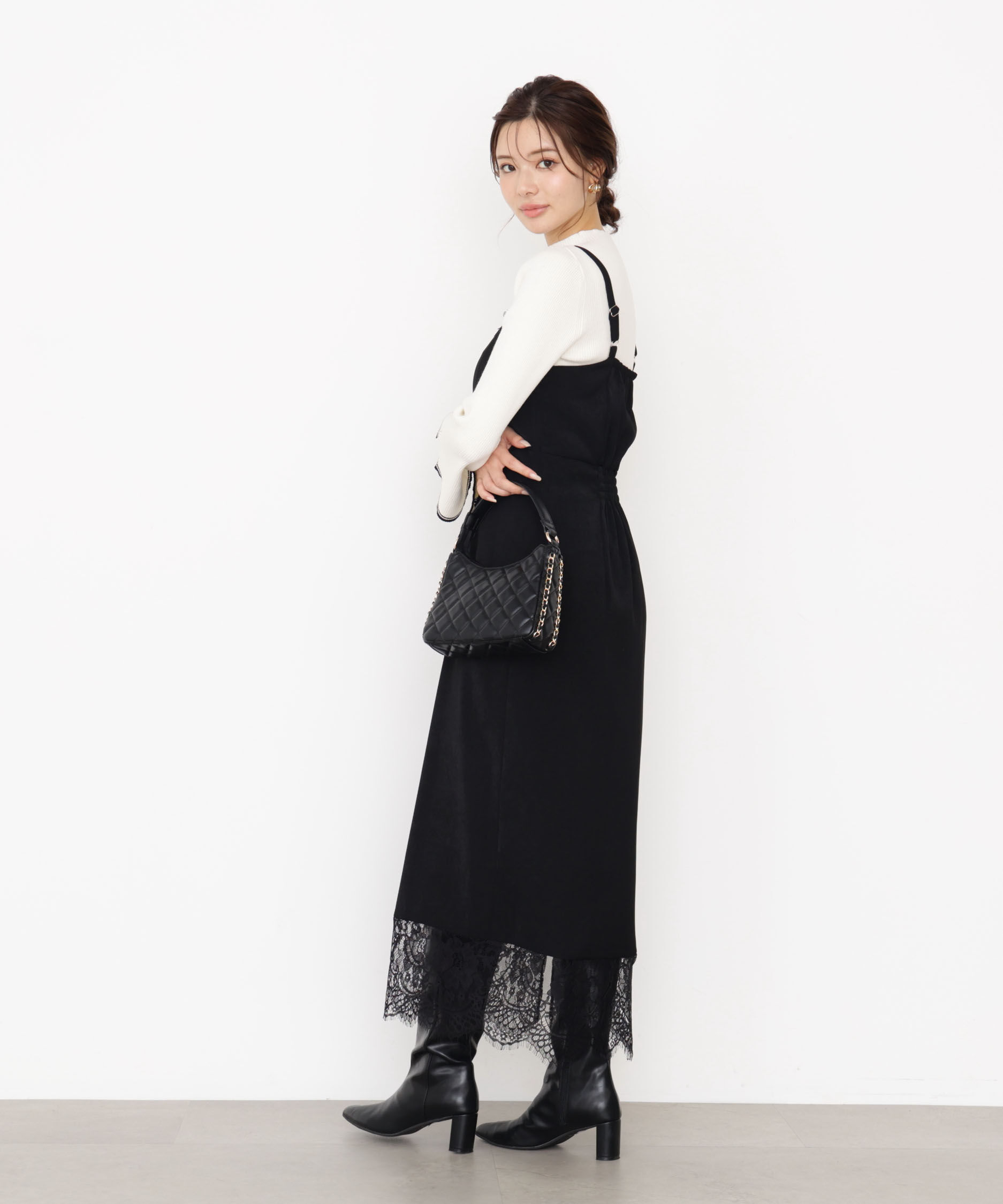 PROPORTION BODY DRESSING「レース付きキャミワンピース 25AW」|ワンピース|