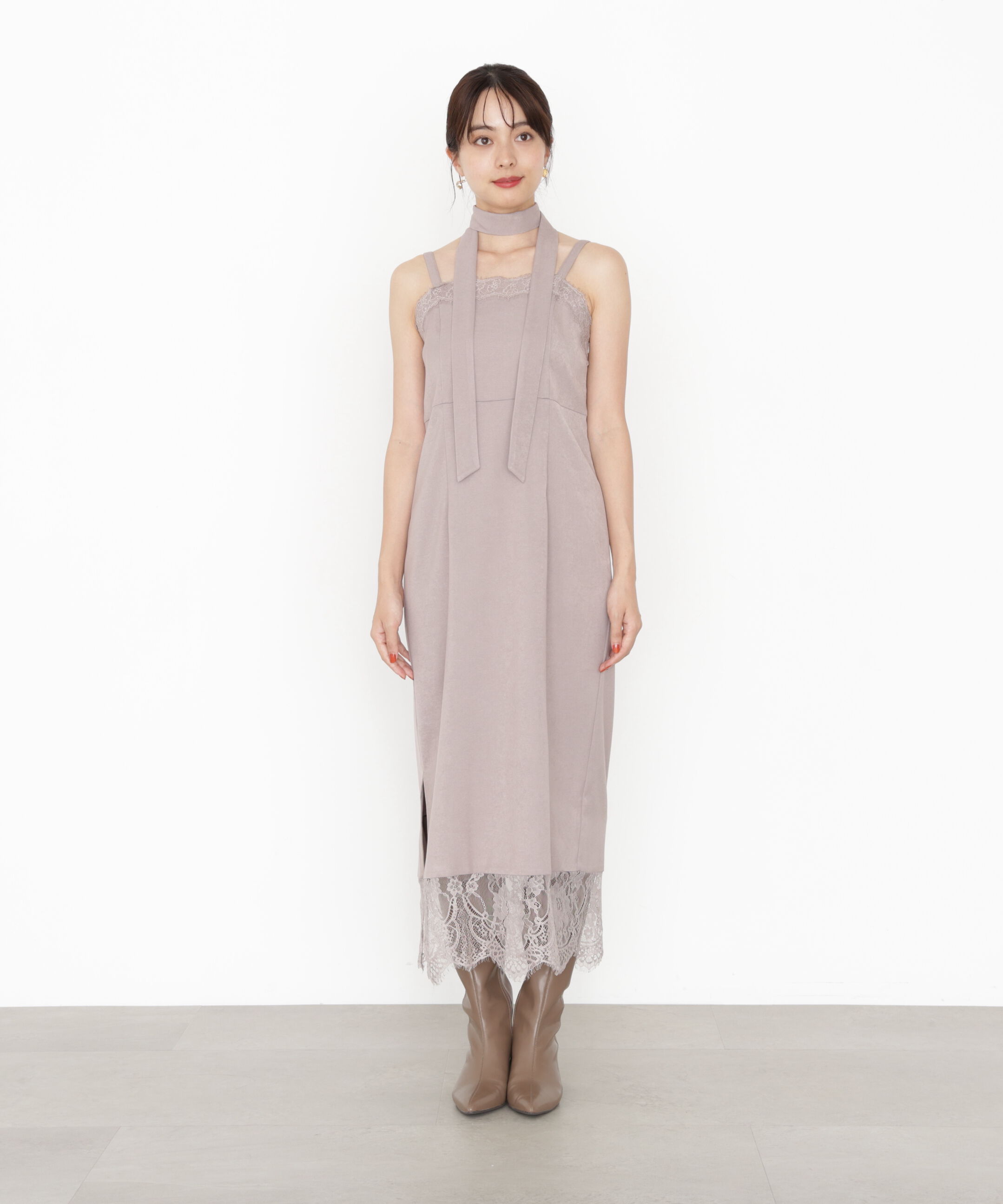 PROPORTION BODY DRESSING「レース付きキャミワンピース 25AW」|ワンピース|