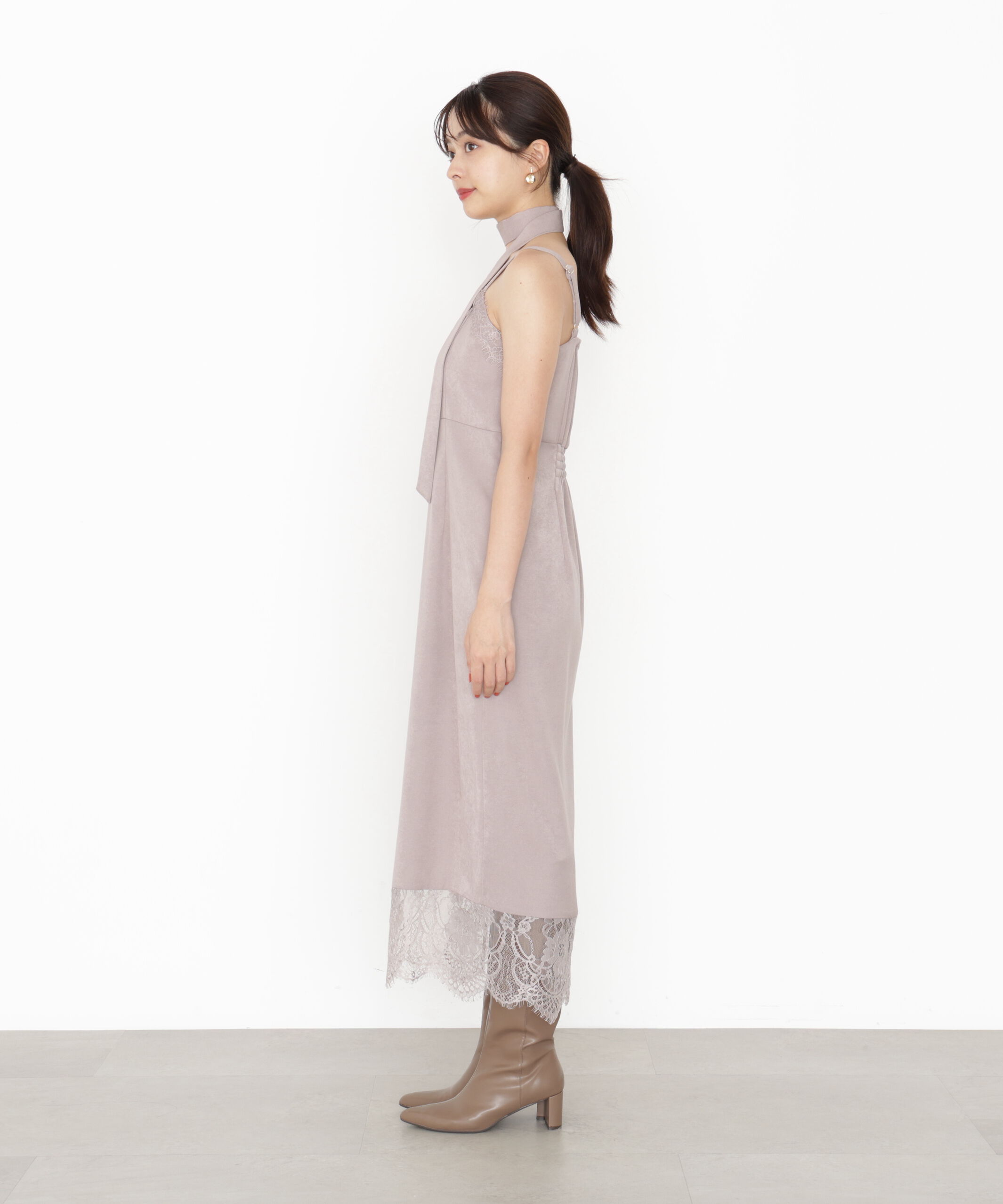 PROPORTION BODY DRESSING「レース付きキャミワンピース 25AW」|ワンピース|