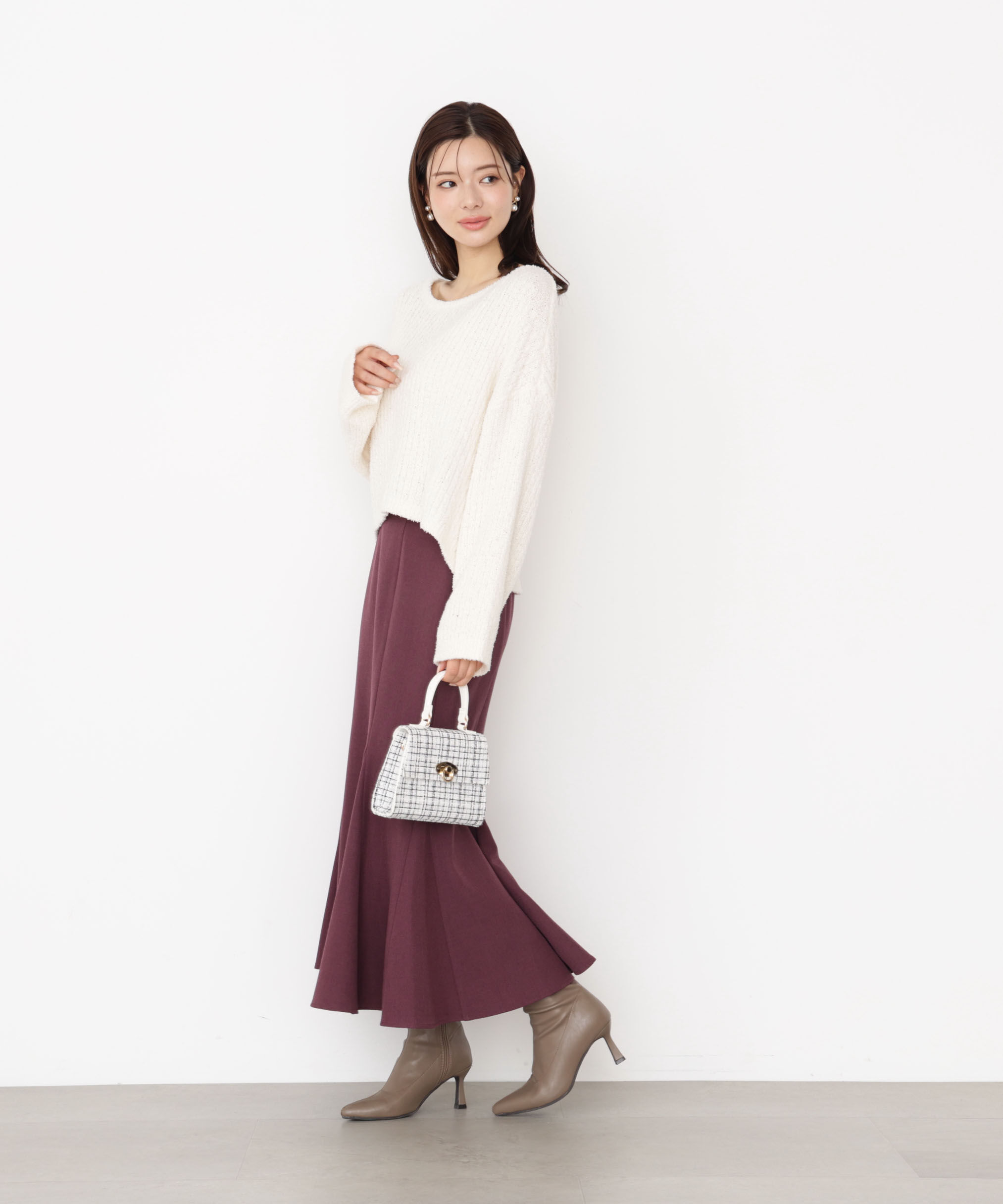 PROPORTION BODY DRESSING「フィルムモール短丈ニット 25AW」|ニット・セーター|