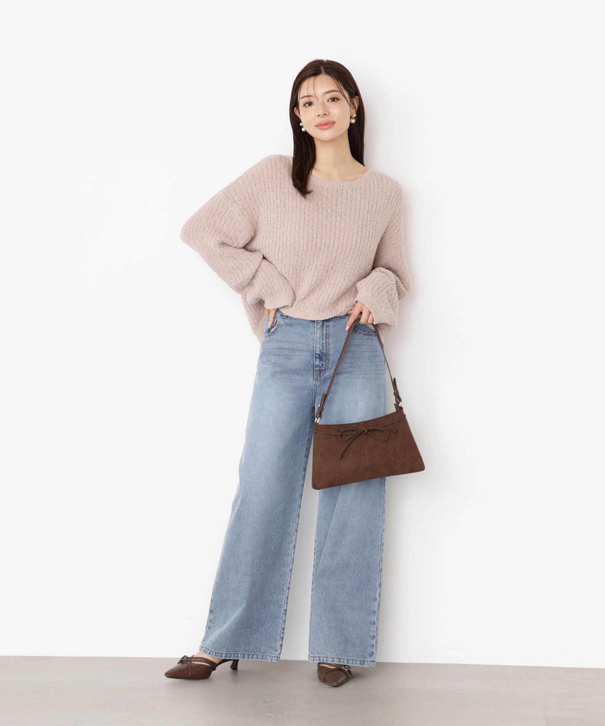 PROPORTION BODY DRESSING「フィルムモール短丈ニット 25AW」|ニット・セーター|