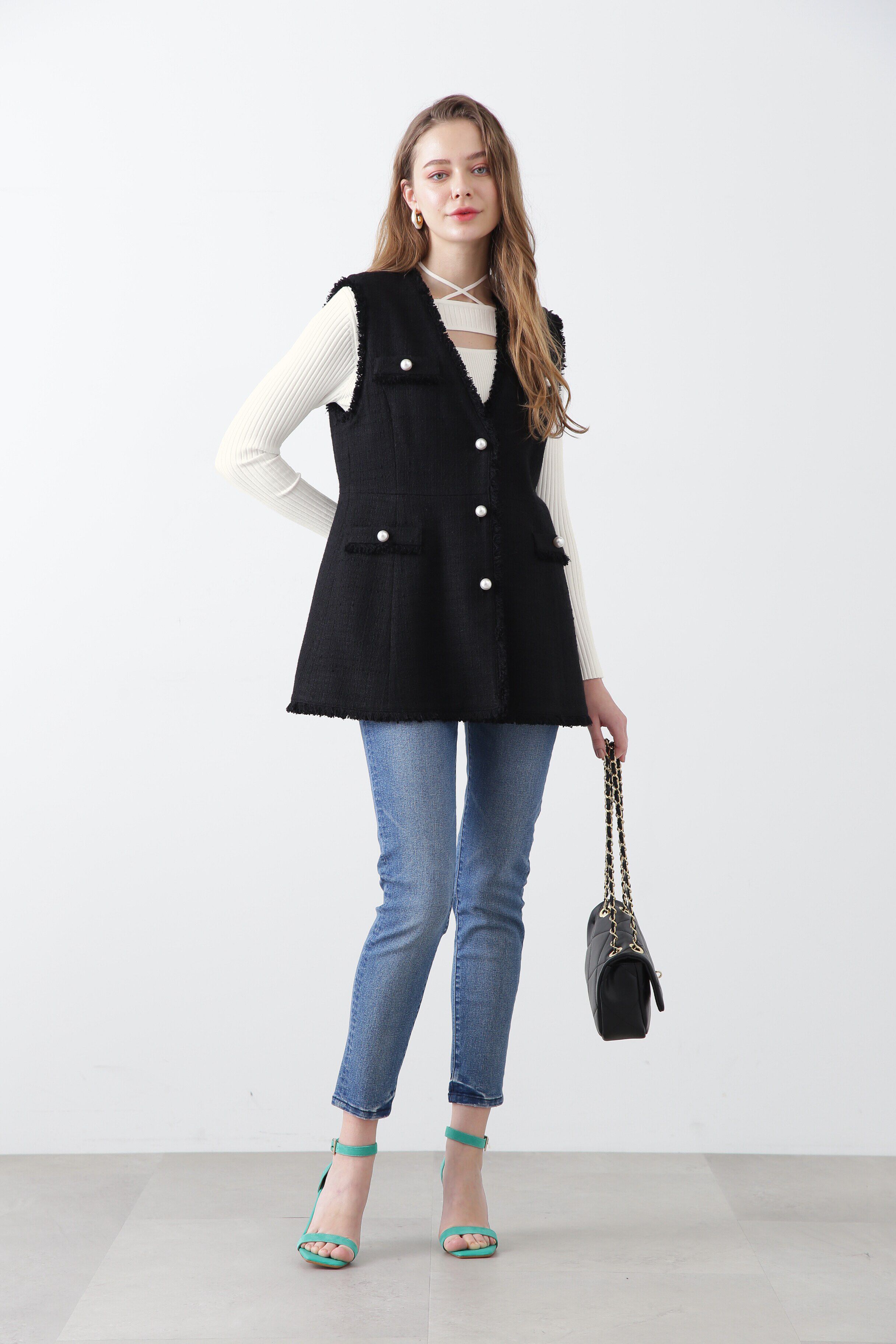  「◆ミックスリブカットアウトプルオーバー」|ニット・セーター|