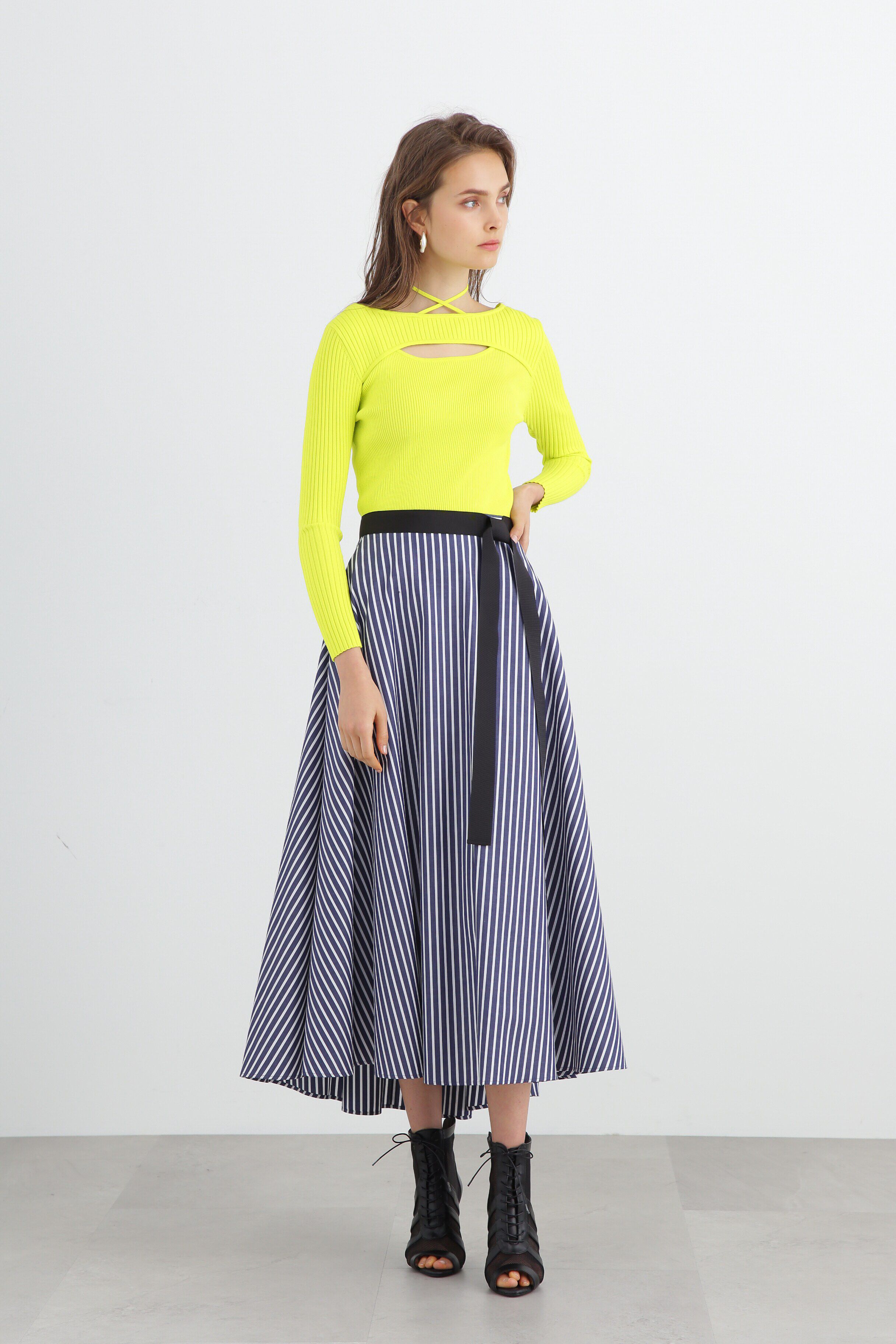  「◆ミックスリブカットアウトプルオーバー」|ニット・セーター|