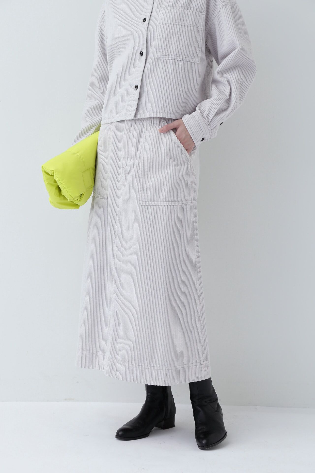  「コーデュロイスカート」|スカート|ライトグレー