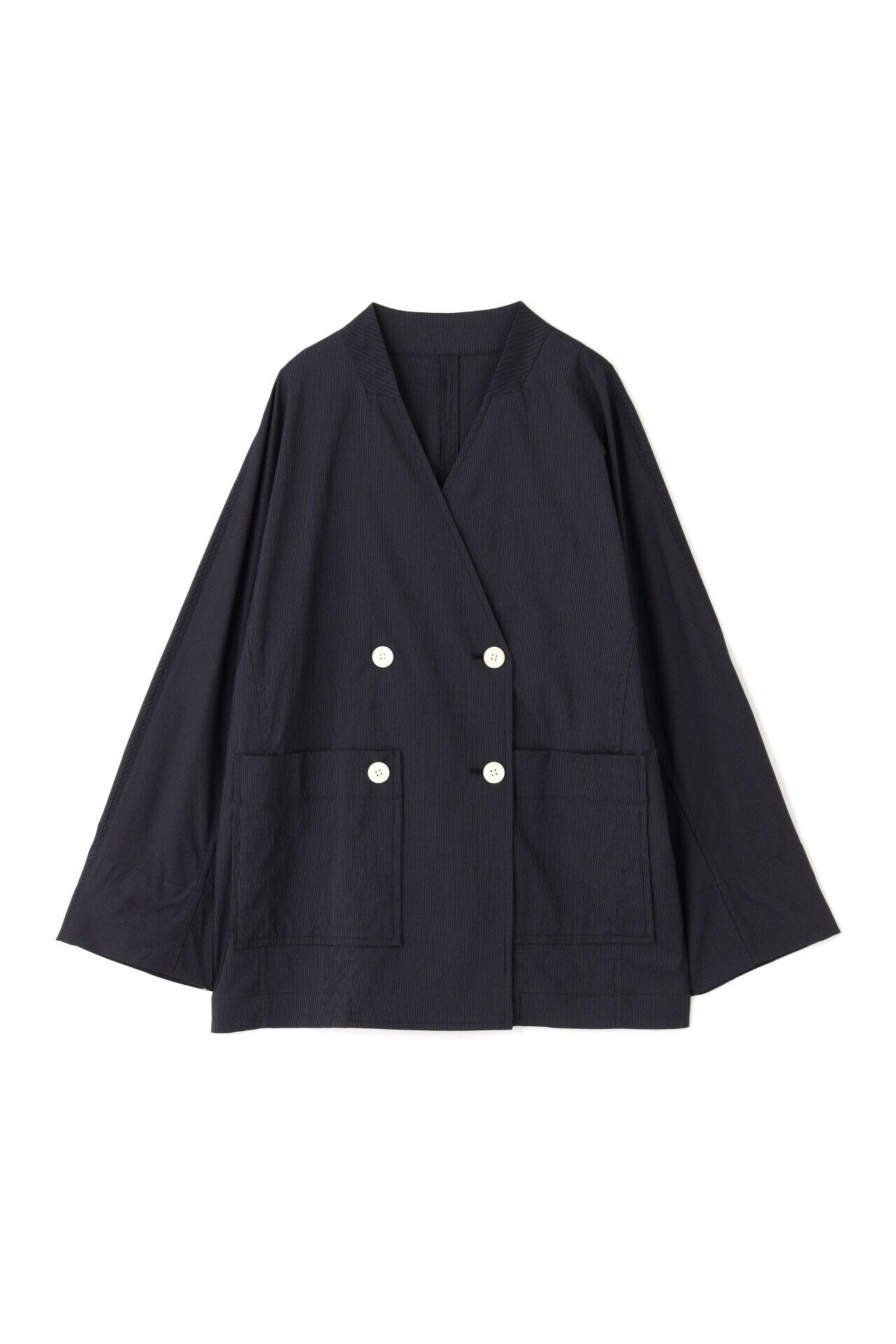  「◆ナイロンポリエステルストレッチストライプノーカラーPコート」|その他|