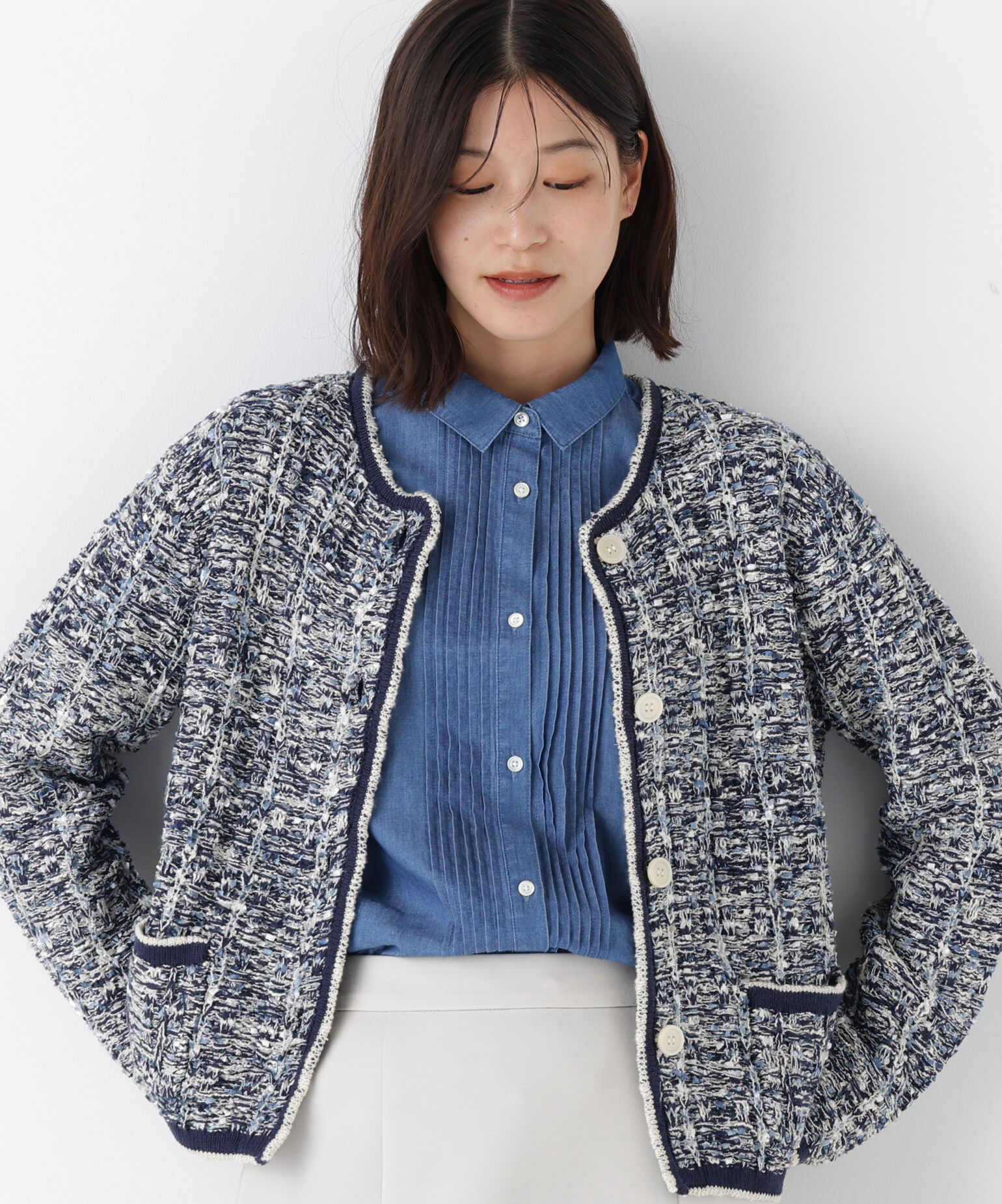  「◆ツィードニットＪＫ」|その他|ネイビー