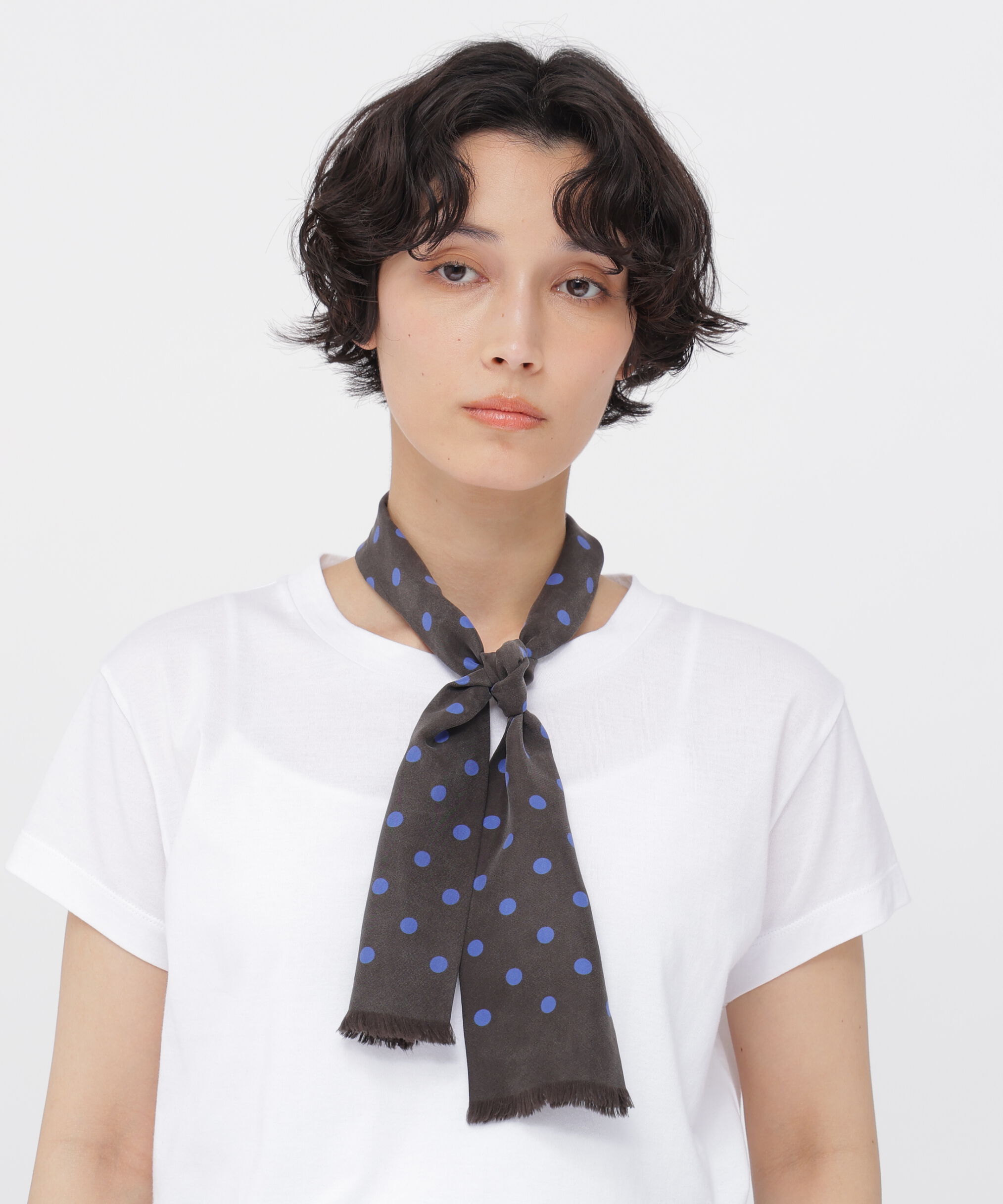  「SILK TWILL POLKA DOT TIE SCARF」|バンダナ・スカーフ|