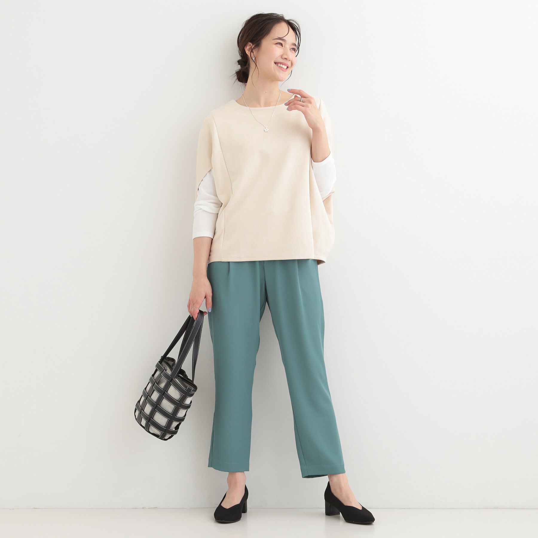 SHOO･LA･RUE「【体系カバー/2点セット】ポンチョ風 スエードライクトップス+ロンT」|その他|