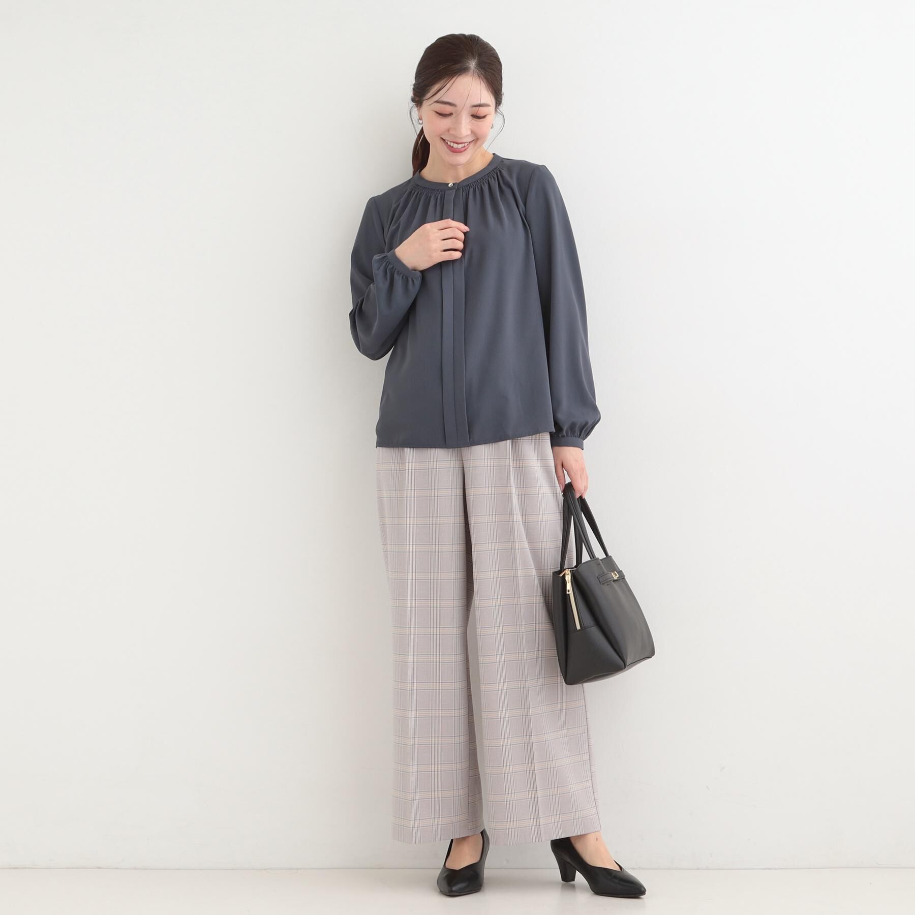 SHOO･LA･RUE「【着丈選べる/S-LL】センタープレスできちんと見え イージーワイドパンツ」|その他|