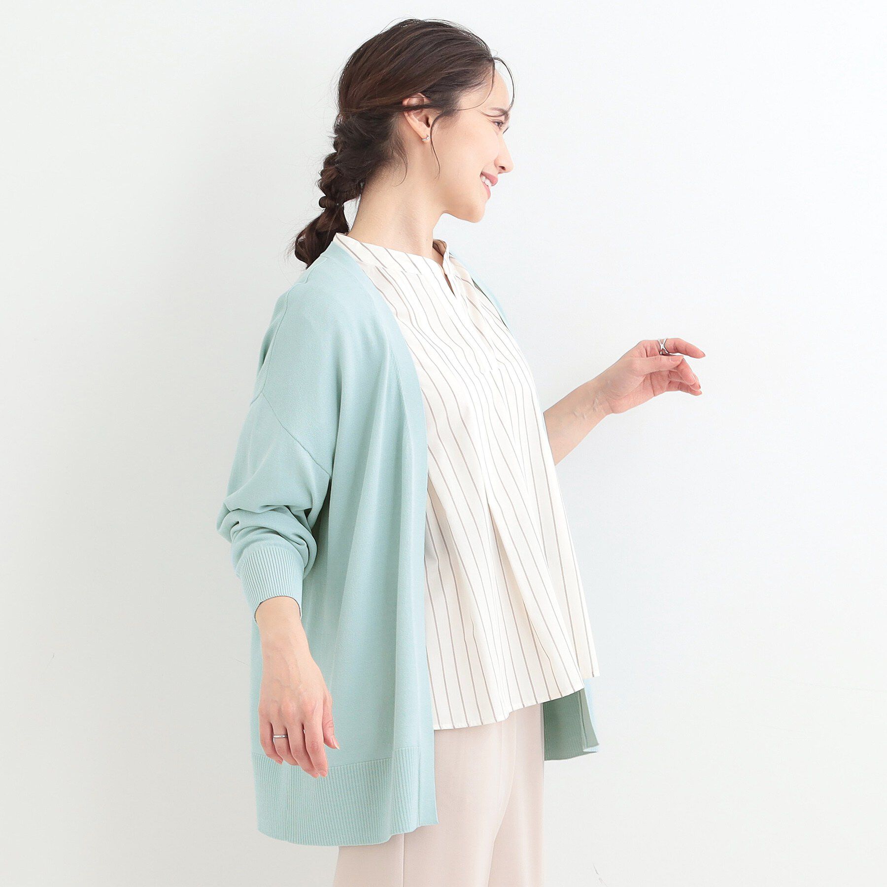 SHOO･LA･RUE「【洗濯機可/ひんやり/UV】さらっとしたタッチが心地よい 体型カバーも叶う　ロングカーディガン」|カーディガン|