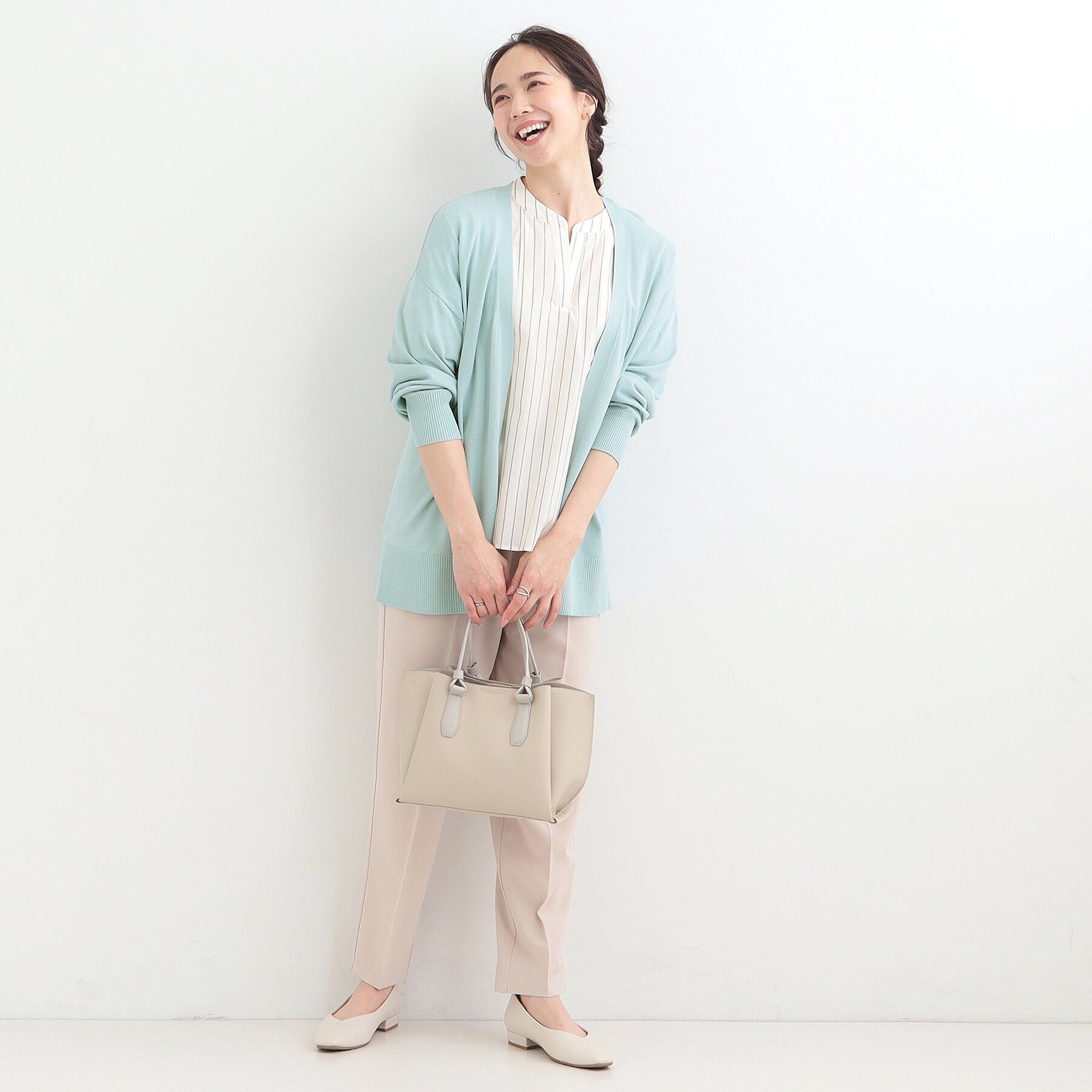 SHOO･LA･RUE「【洗濯機可/ひんやり/UV】さらっとしたタッチが心地よい 体型カバーも叶う　ロングカーディガン」|カーディガン|