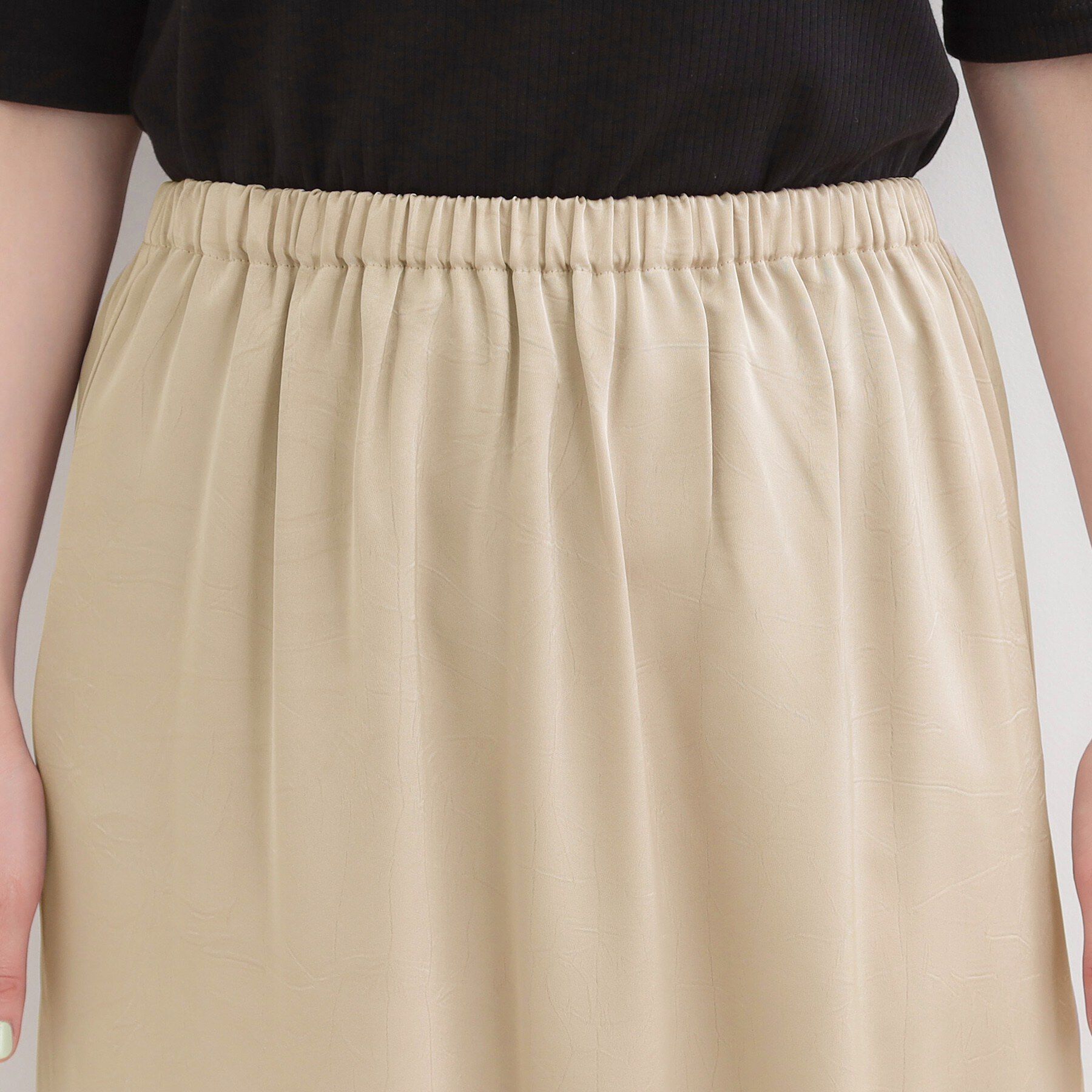 SHOO･LA･RUE「【洗濯機可】大人に嬉しい　上品サテンマーメイドスカート」|スカート|