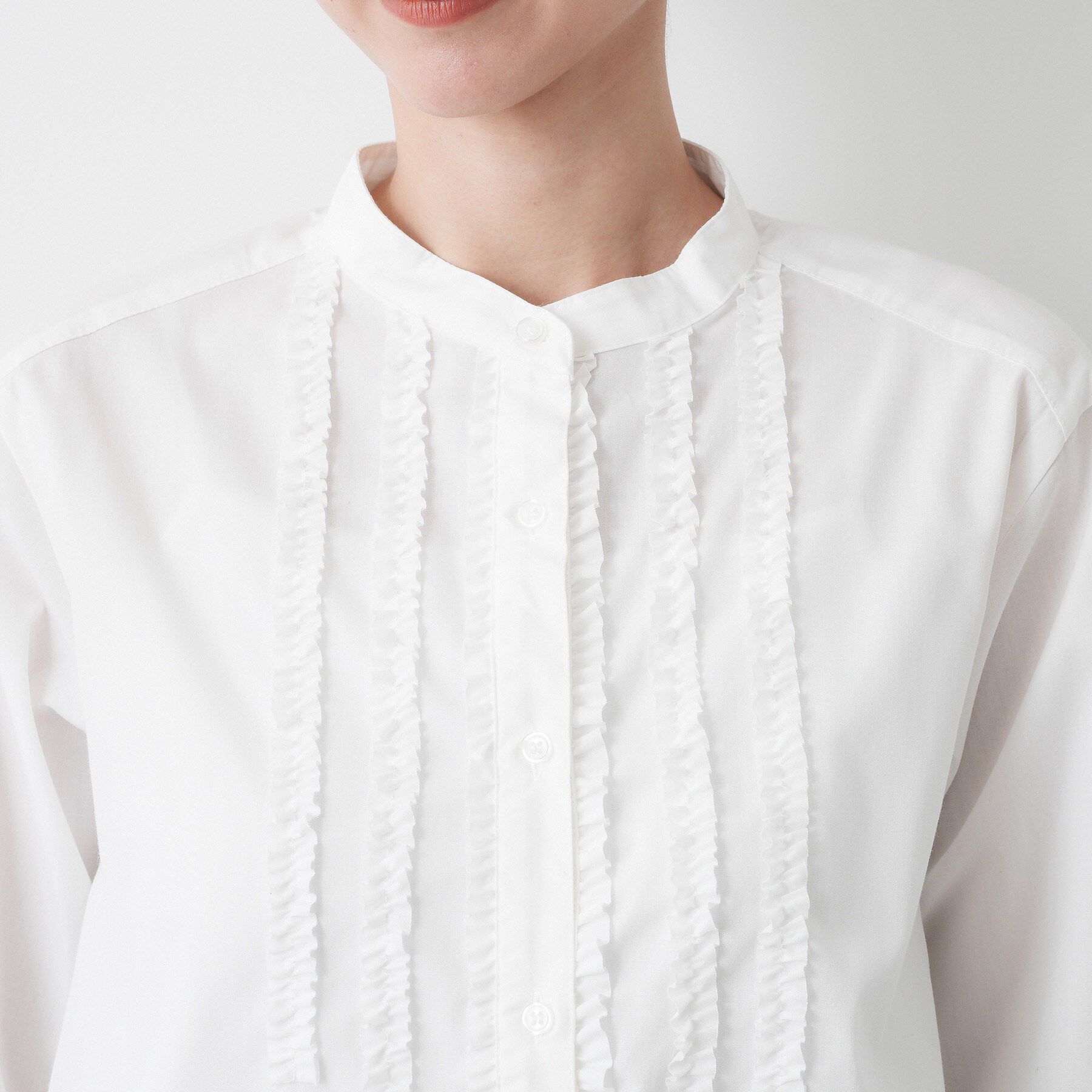 Dessin「【入卒/セレモニー/洗える】フロントフリルネックブラウス」|シャツ・ブラウス|