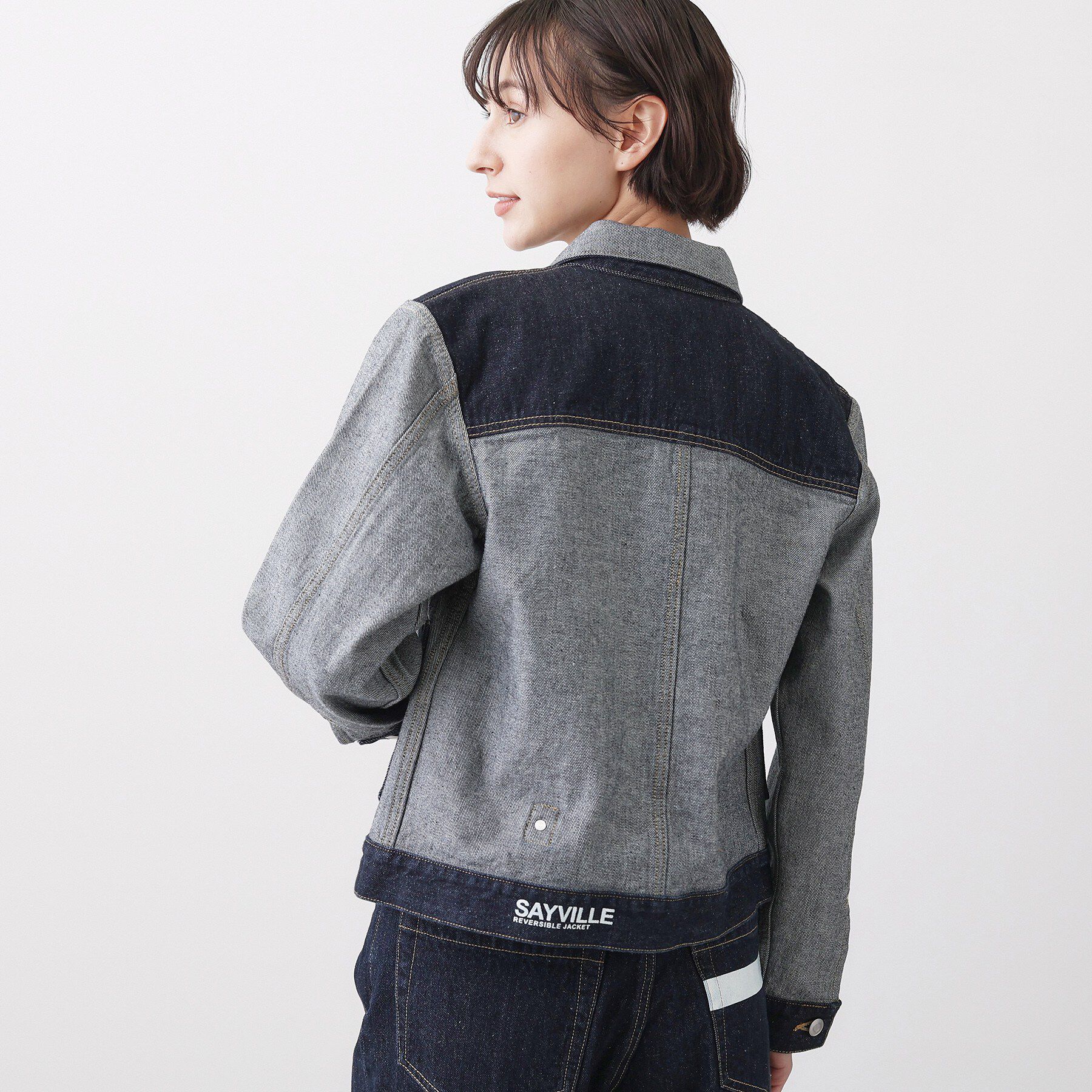 Dessin「【ユニセックス/2WAY】リバーシブルデニムジャケット」|デニムジャケット|