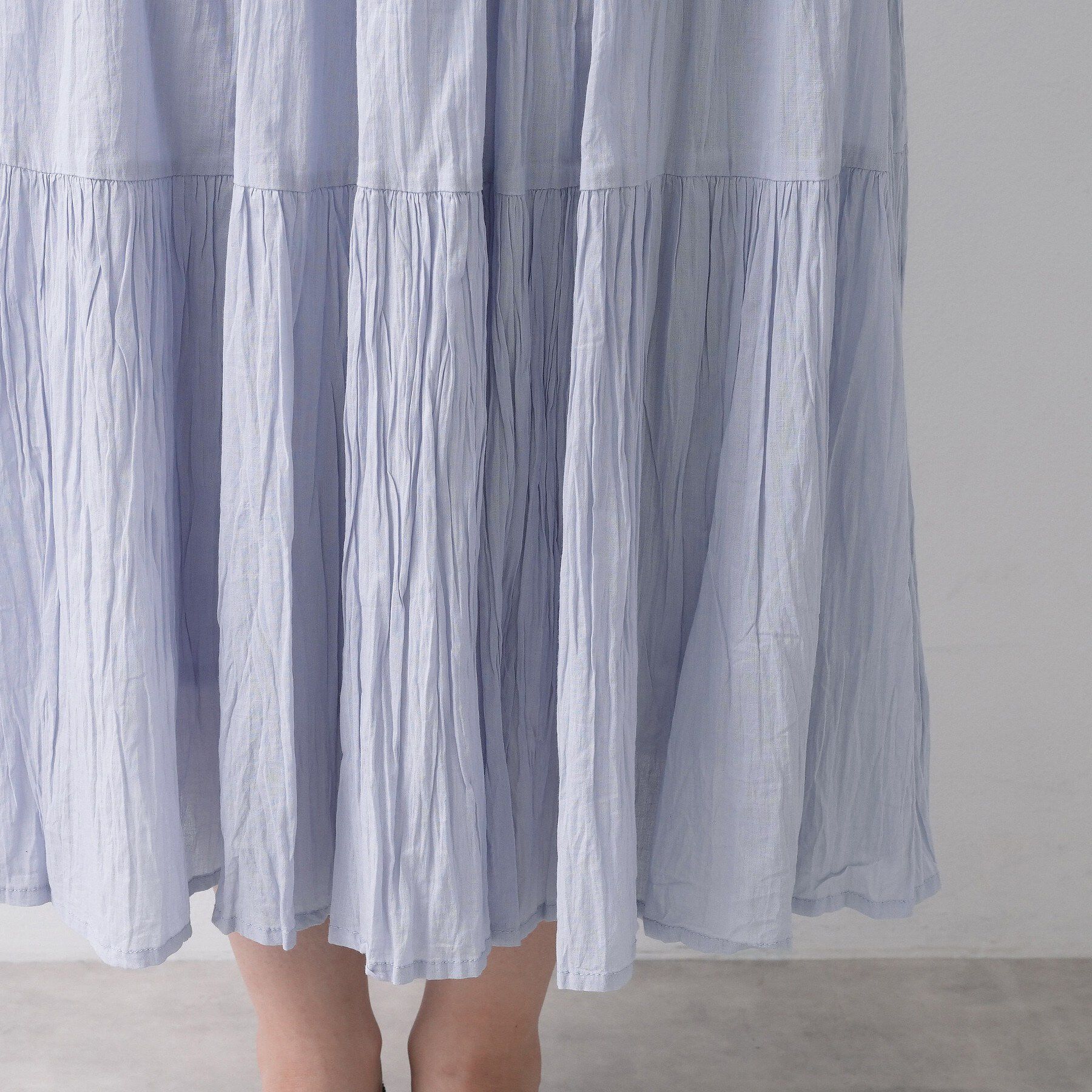 Dessin「【ウエストゴム/洗える】インドコットンティアードスカート」|スカート|