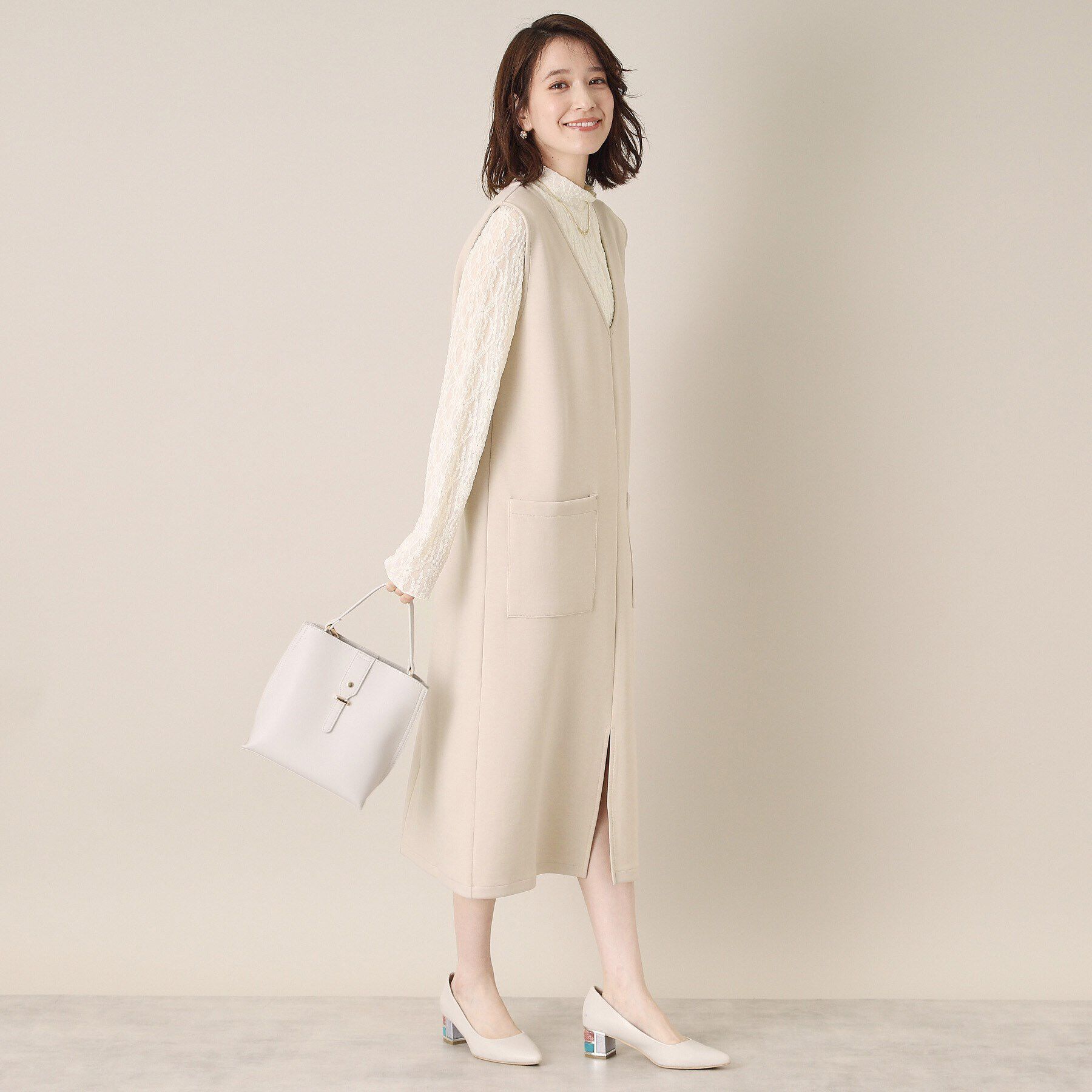 ITS&rsquo;DEMO「【手洗い可】ダンボールジャージージャンスカ」|ワンピース|