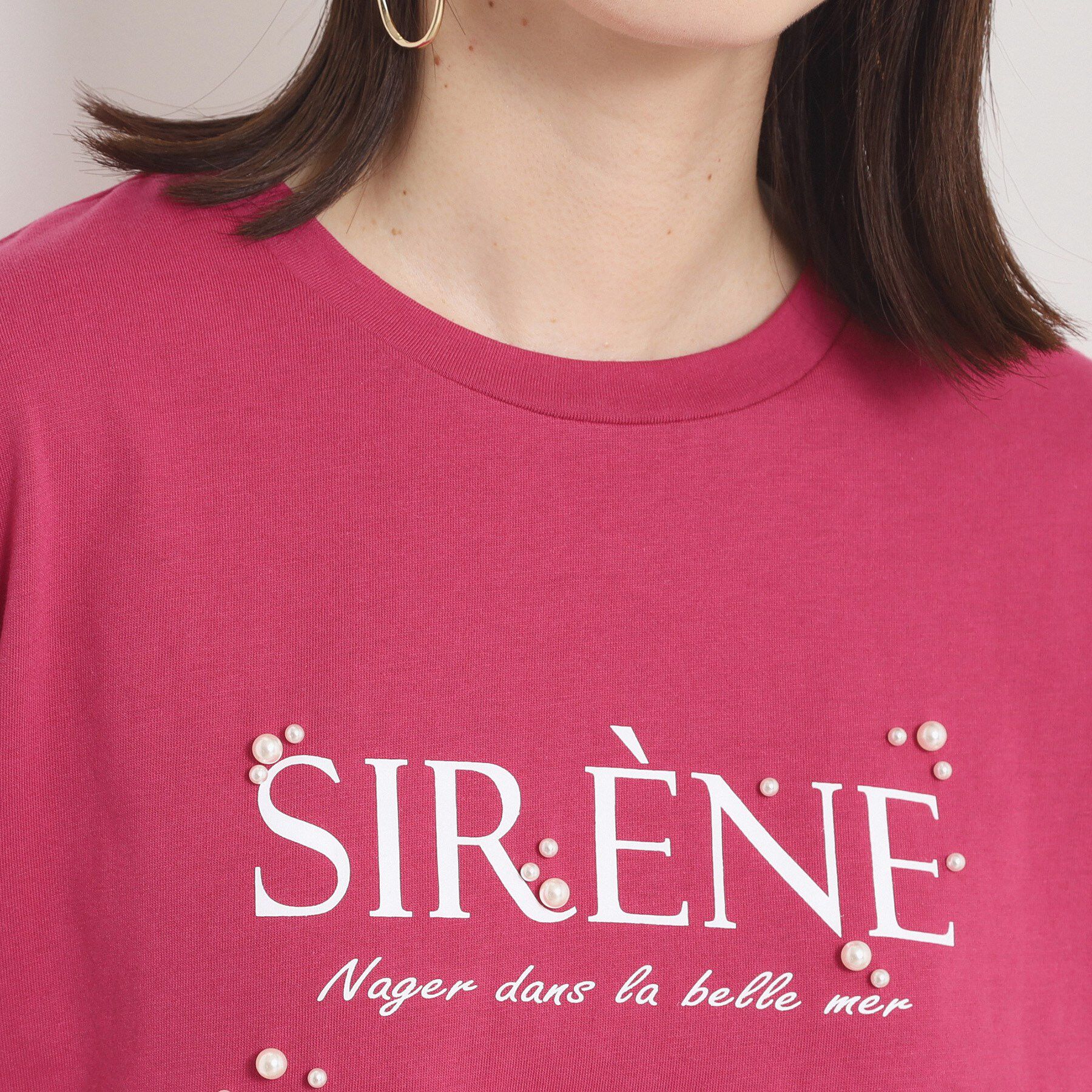 ITS&rsquo;DEMO「【手洗い可】パール調ロゴTシャツ」|Tシャツ・カットソー|