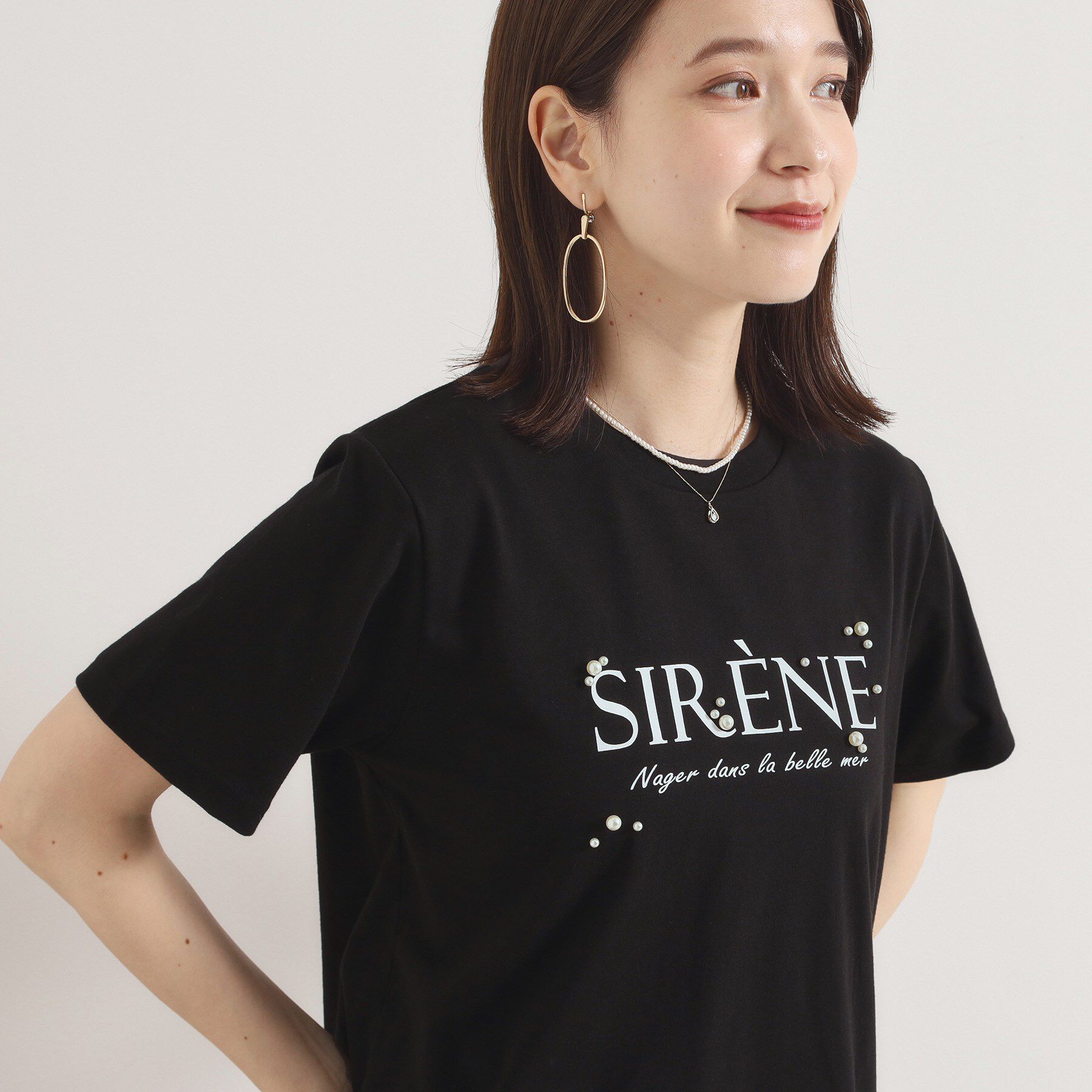 ITS&rsquo;DEMO「【手洗い可】パール調ロゴTシャツ」|Tシャツ・カットソー|