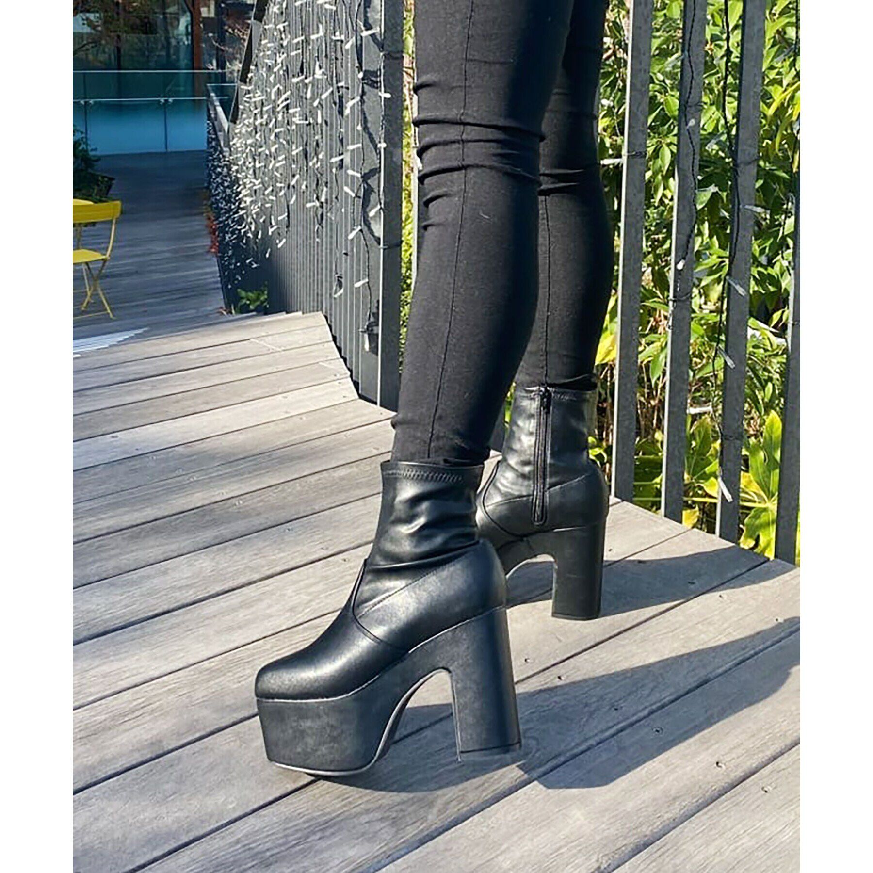 csT&P「スクウェアヒールストレッチブーツ」|ショートブーツ|