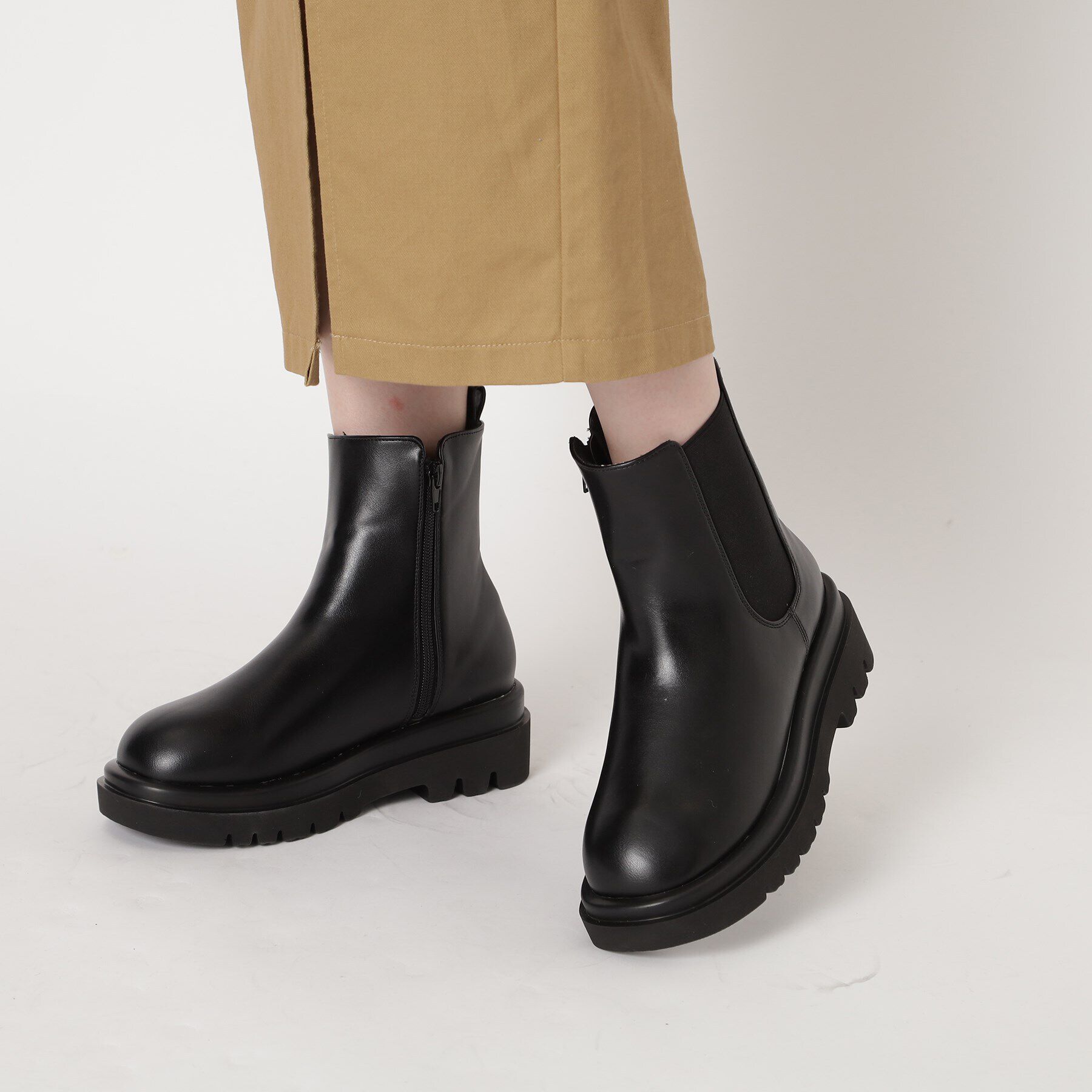 ESPERANZA「トラックソールサイドゴアショートブーツ【ESPERANZA_blanca】」|ショートブーツ|