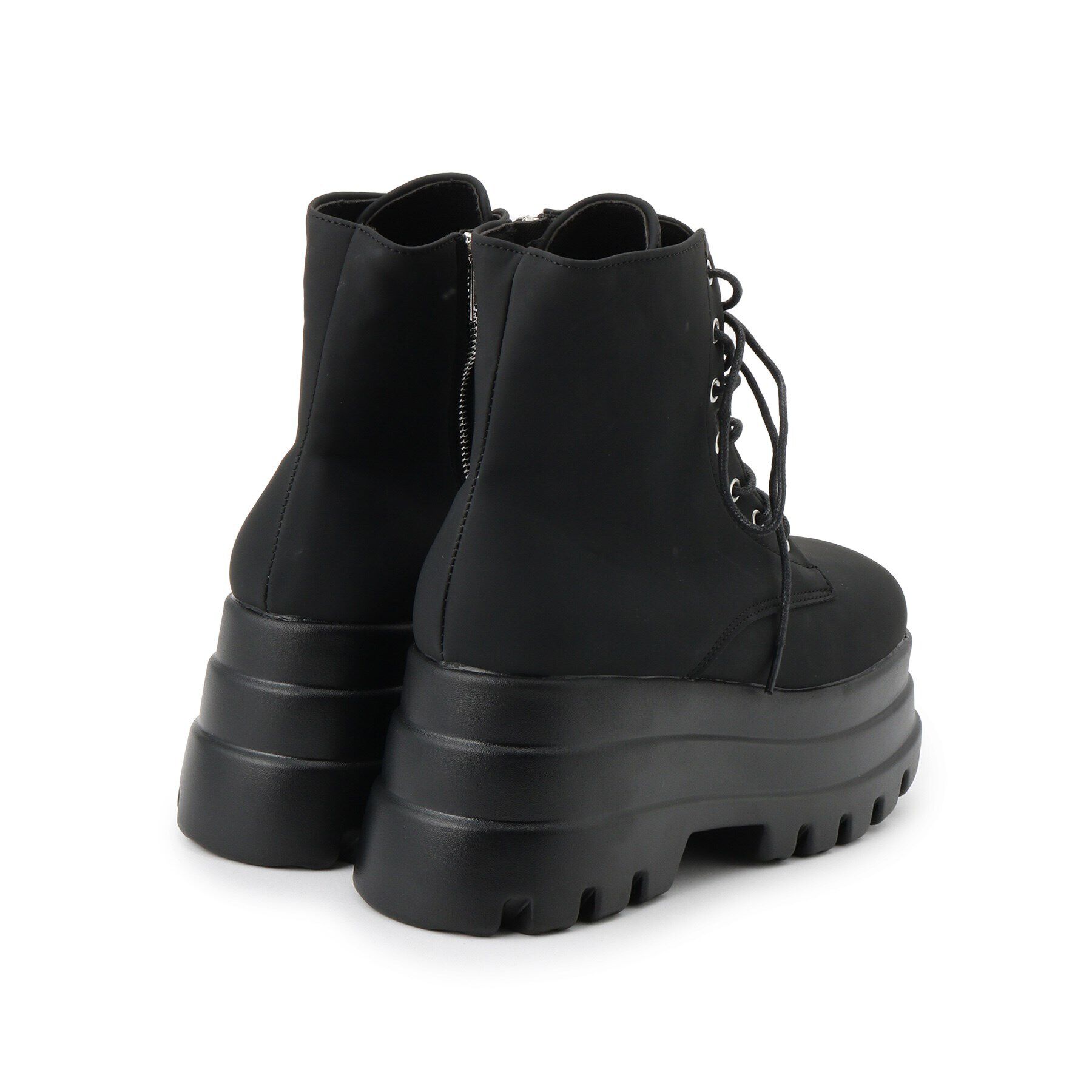 csT&P「厚底スクウェアレースアップブーツ」|ショートブーツ|