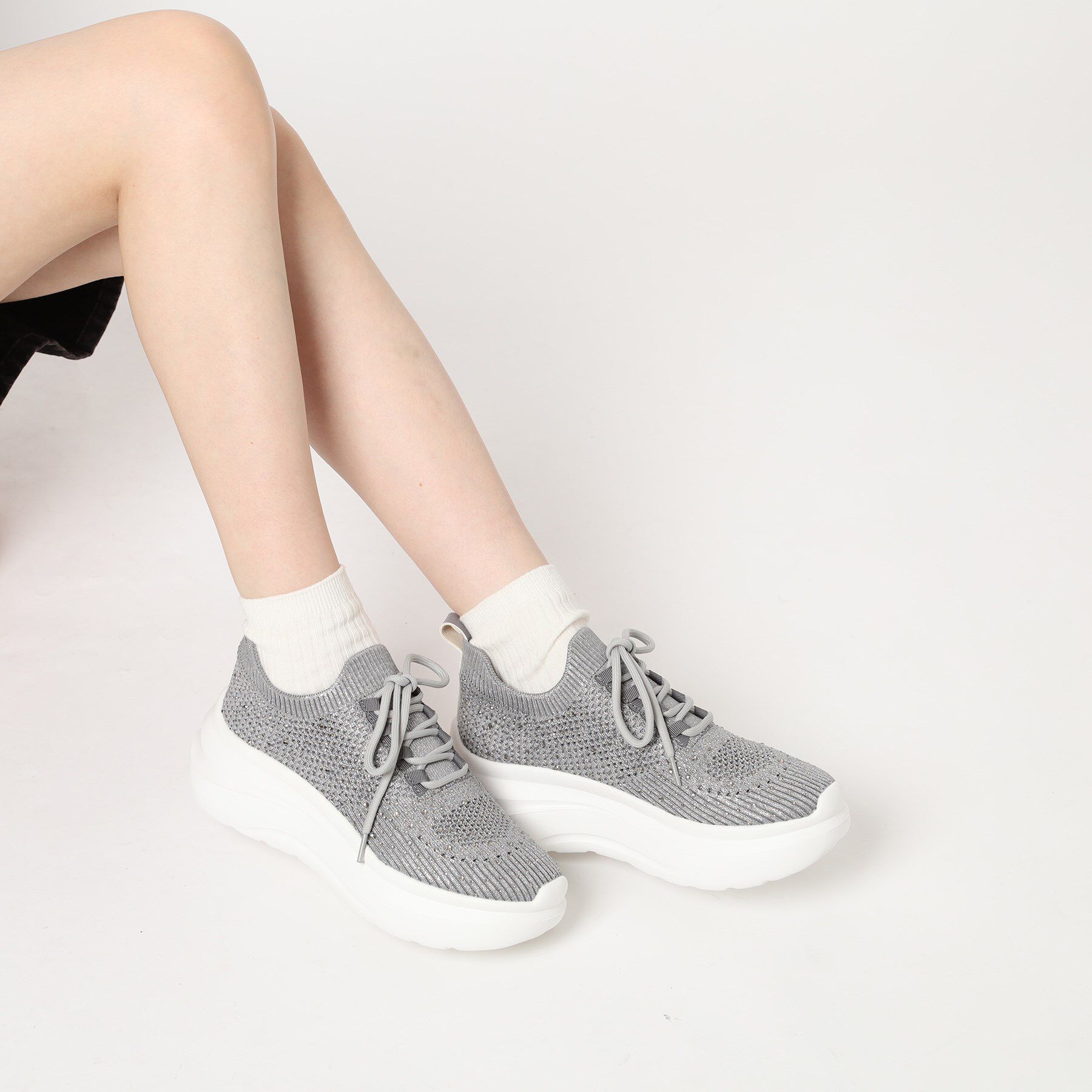 ESPERANZA「ラインストーンニットスニーカー」|スニーカー|