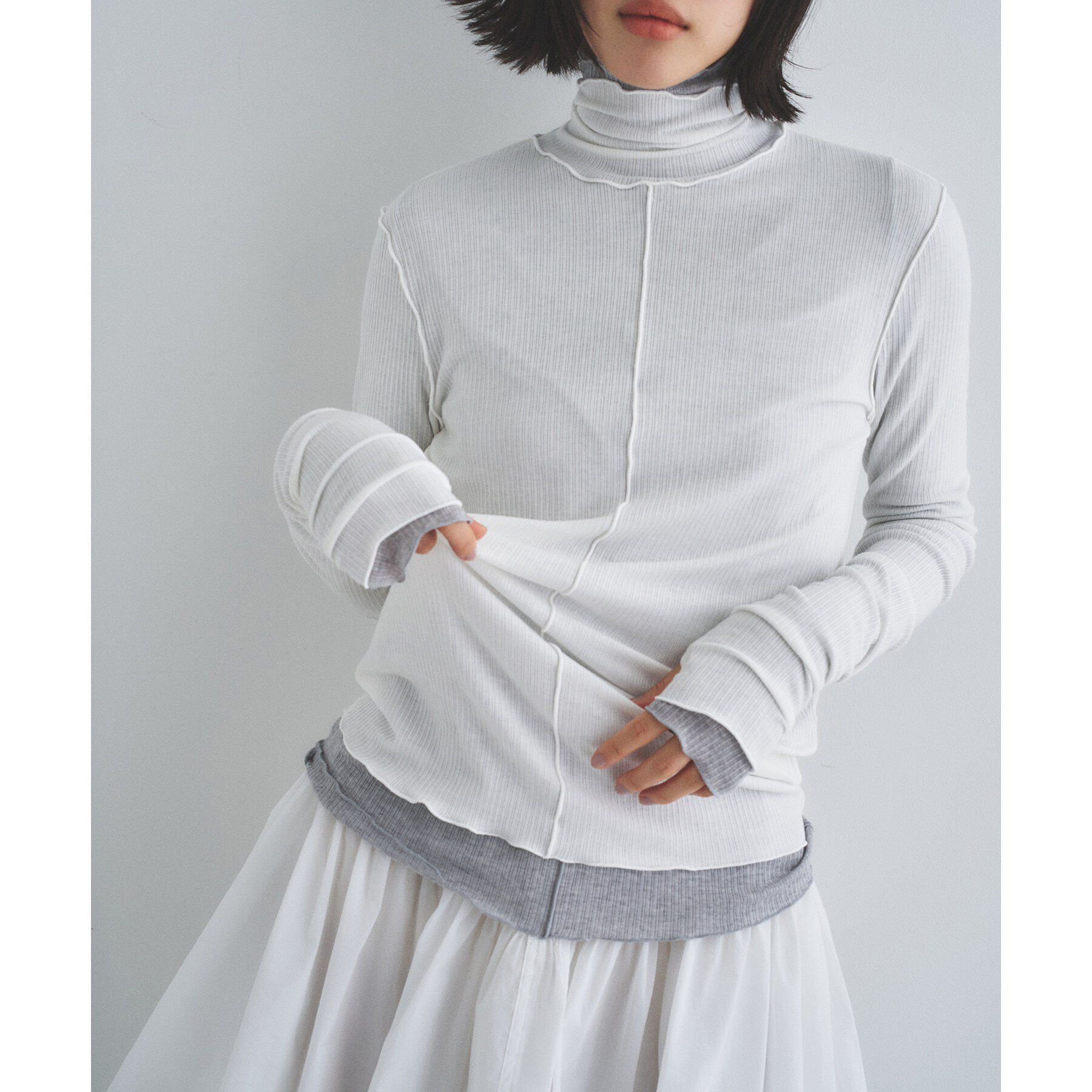 CODE A「edge-fit ribbed turtleneck」|Tシャツ・カットソー|