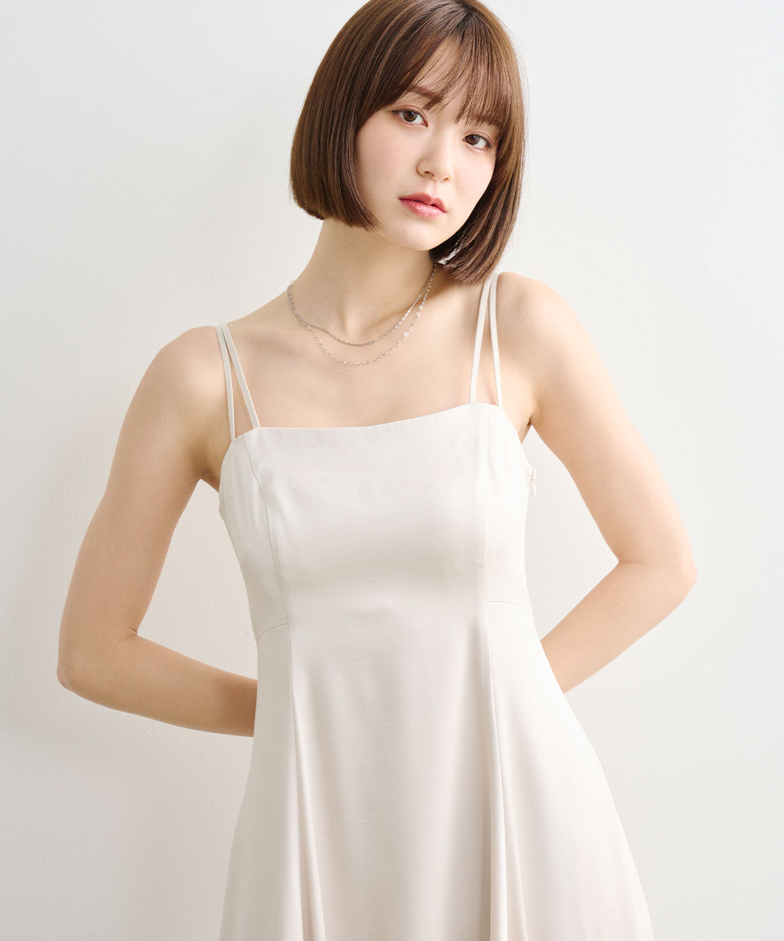 COCO DEAL「バルーンヘムバックデザインサテンワンピース」|ワンピース|