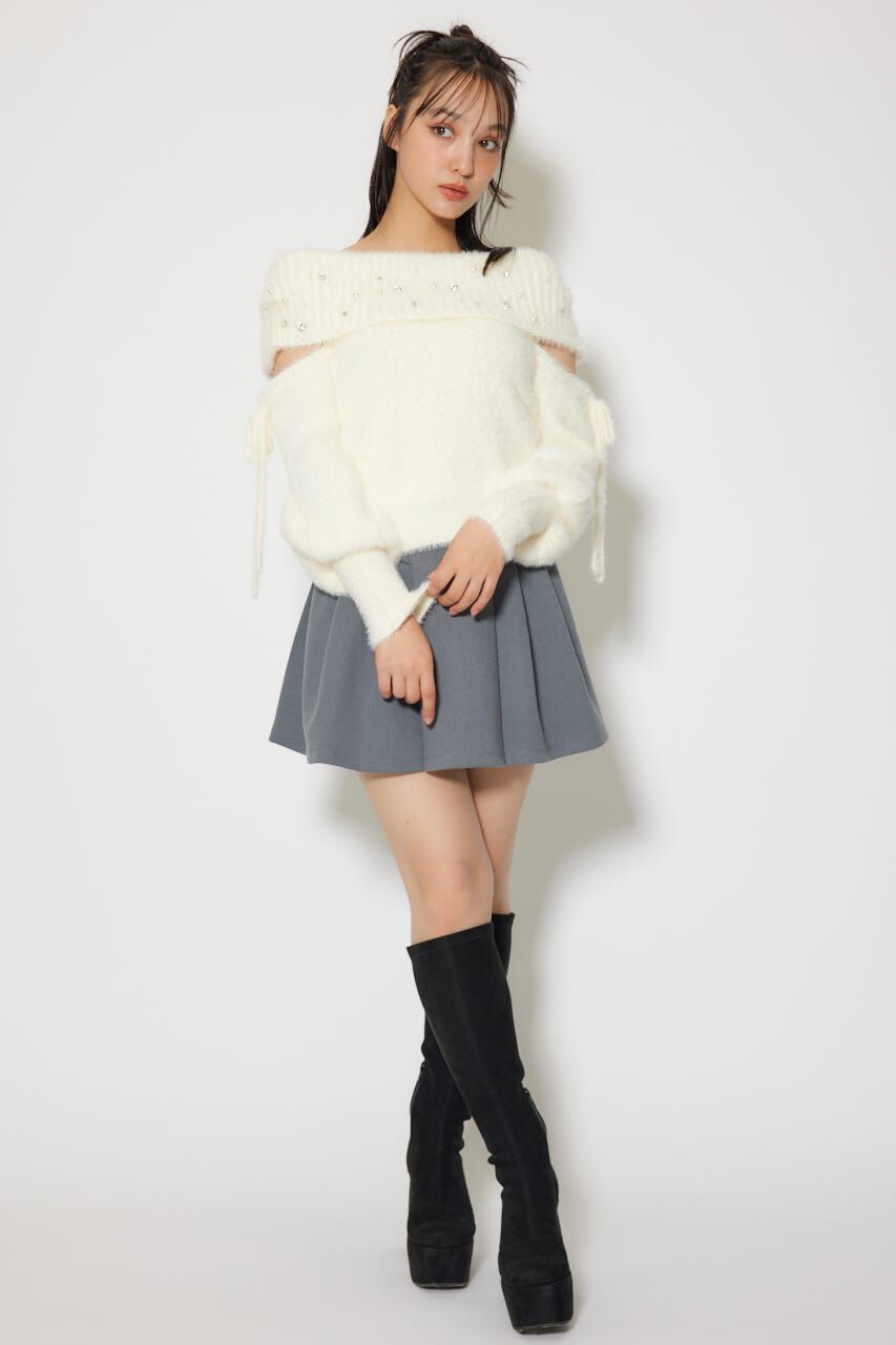rienda「オフショルシャギーレディーニットトップス」|ニット・セーター|