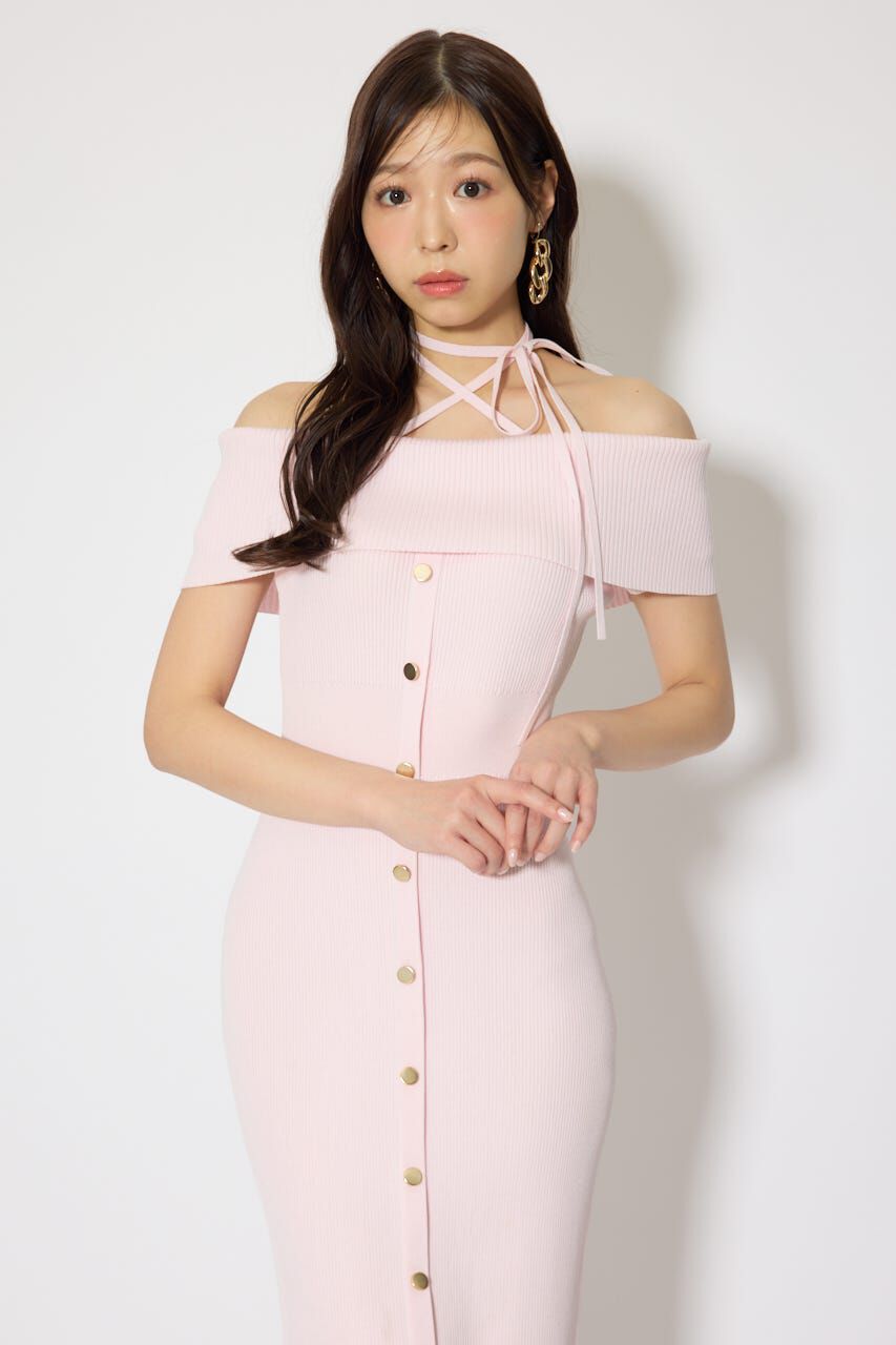rienda「オフショルダーニットタイトワンピース」|ワンピース|